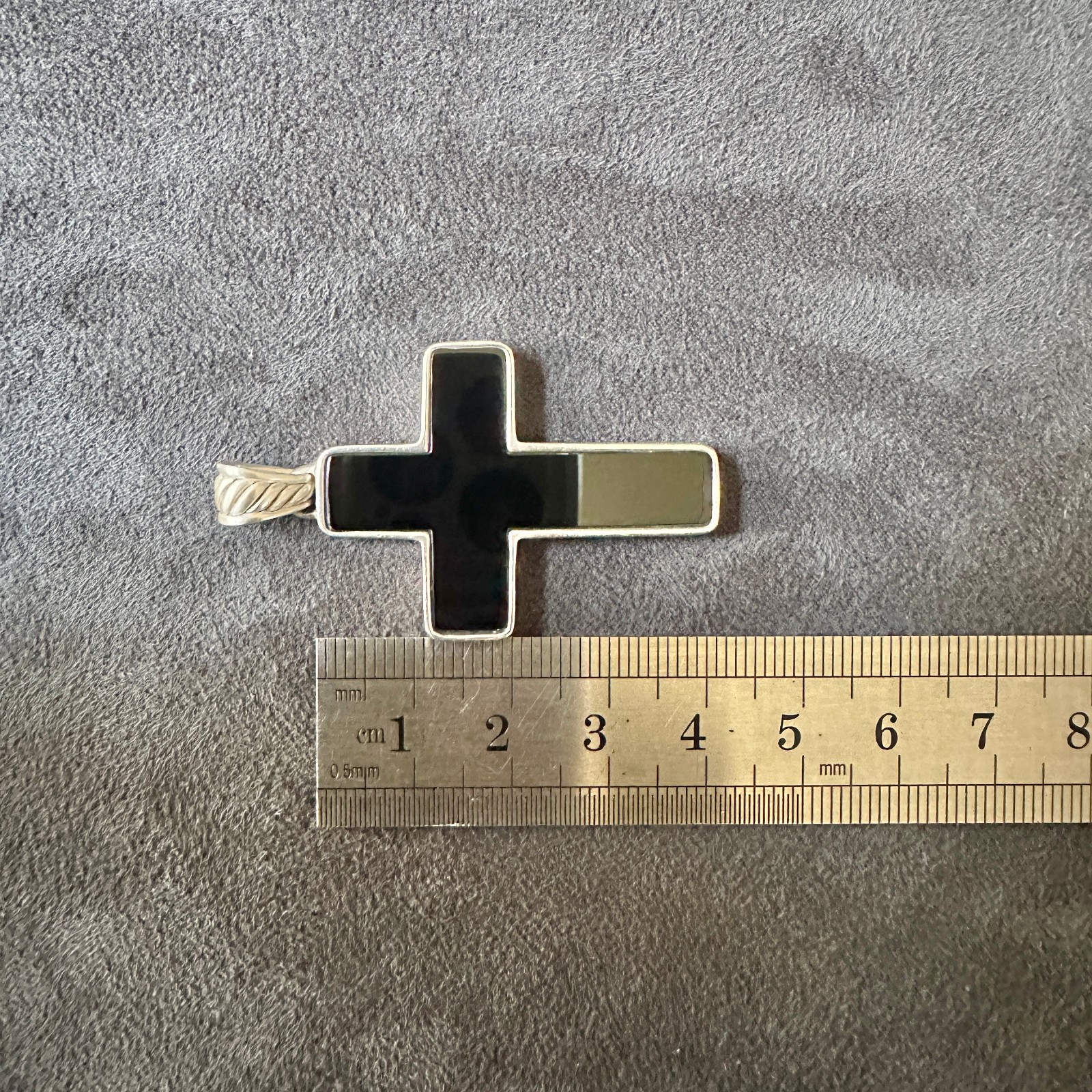 David Yurman Large Chevron Cross Pendant w/ Black Onyx – FREE SHIPPING