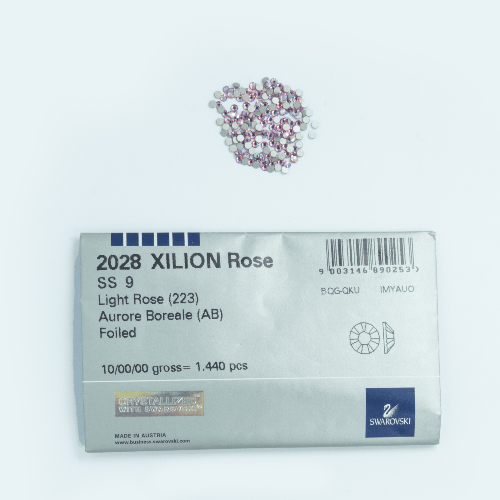 Swarovski Light Rose 223 AB Flatback Crystal Xilion Rose 2028 SS5/SS9 Disc.