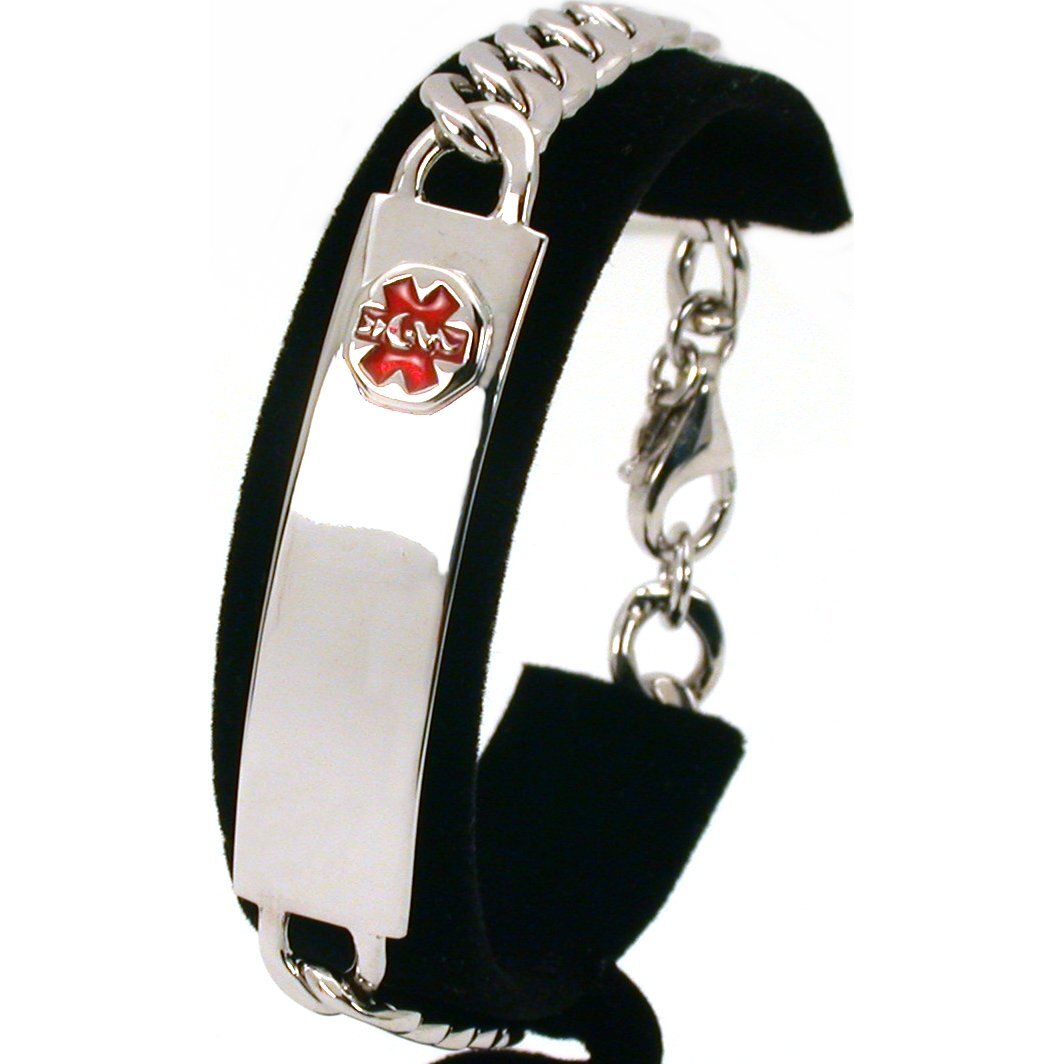 Mens Medical ID Info Bracelet Sterling Silver 8.5″ |A