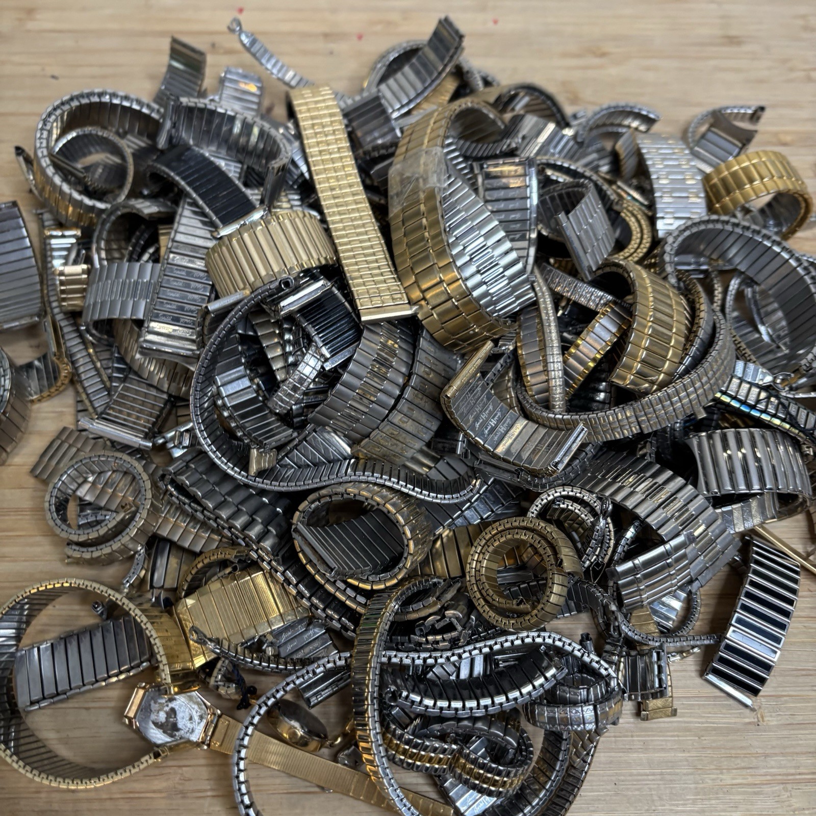 5 Lbs Vintage Stainless Expansion Bracelet Band Watch Lot Junk Parts