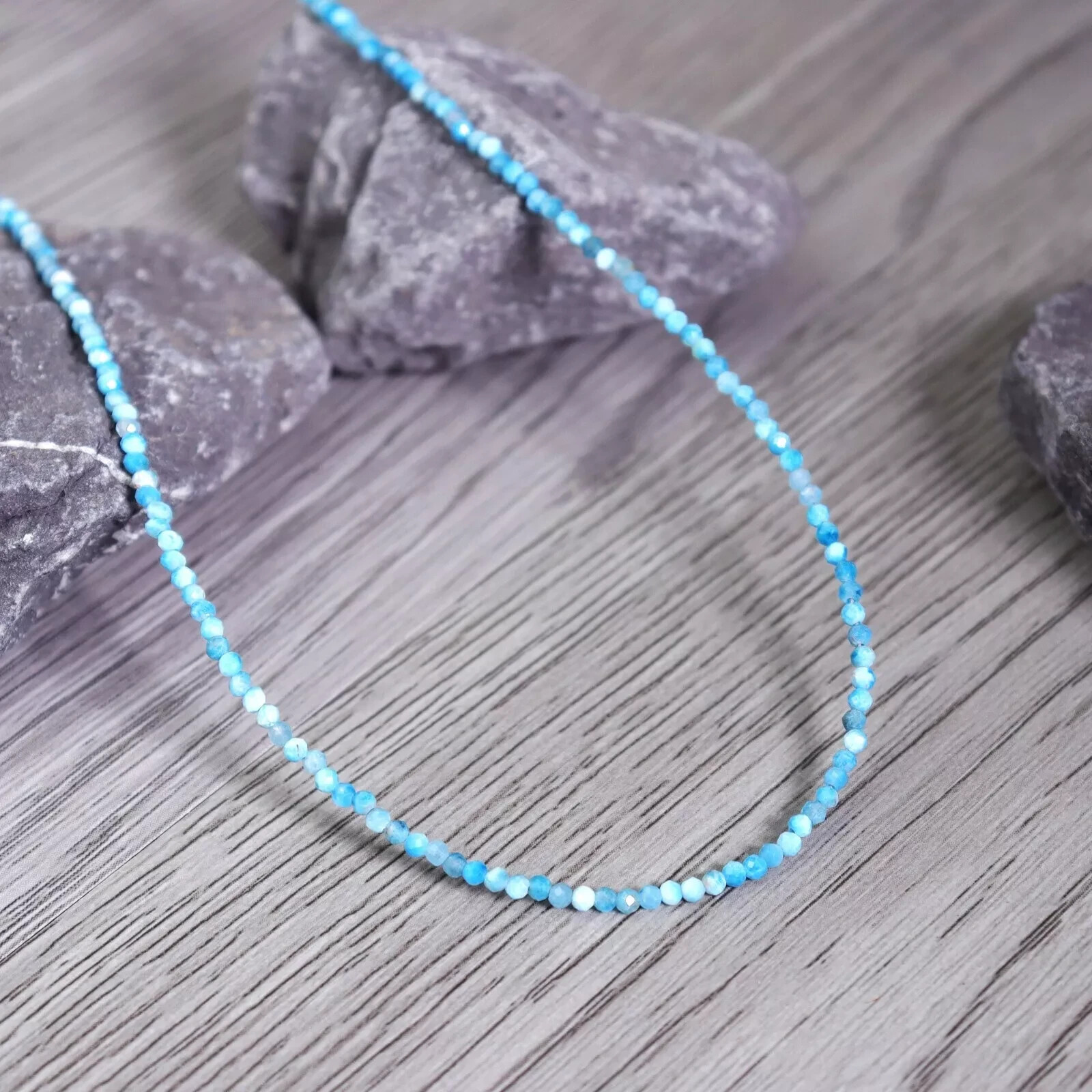 Natural Larimar Gemstone Choker Dainty Blue Dolphin Stone Queen Necklace Gifts