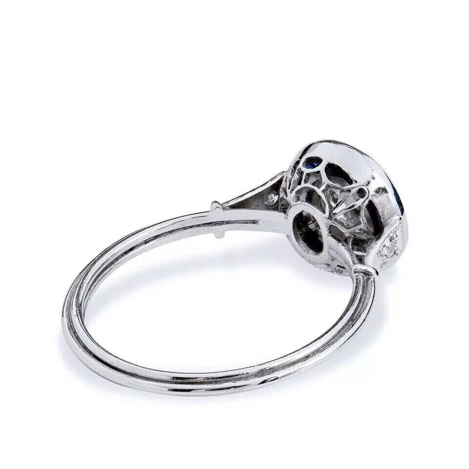 2.00Ct Round Simulated Diamond Engagement Vintage Ring 14K White Gold Plated