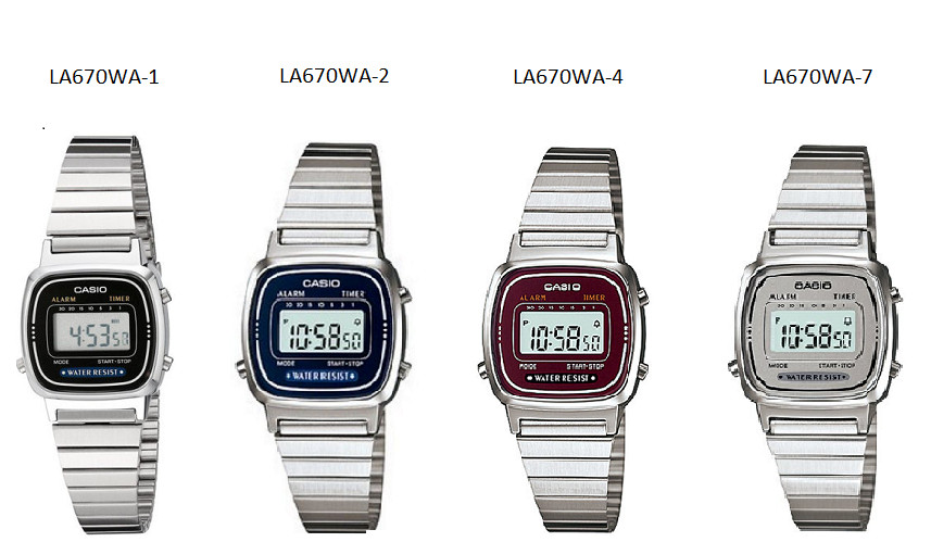 Casio Women’s LA670WA Series Watch LA670WA-1, LA670WA-2, LA670WA-4 & LA670WA-7