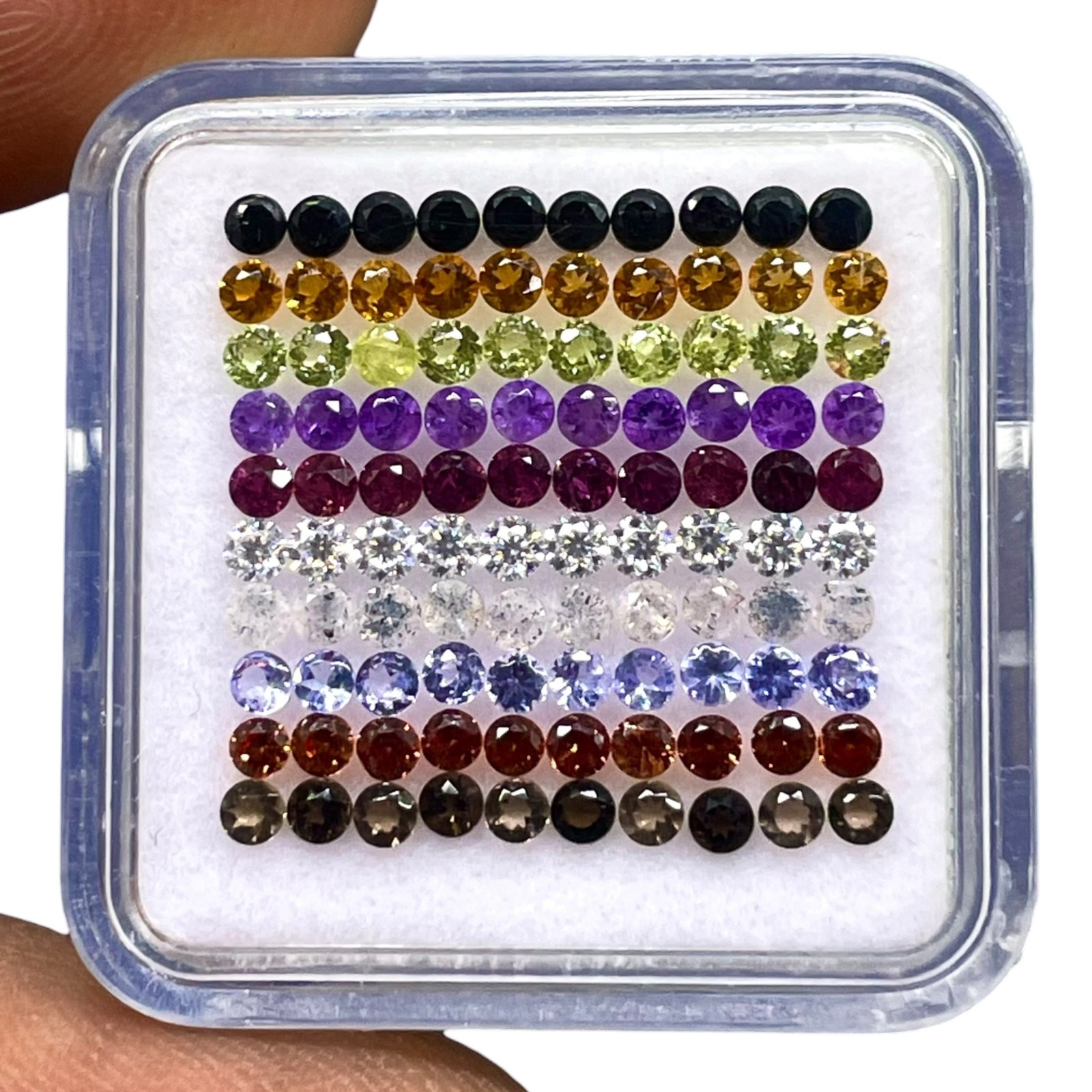100 Pcs Natural Multi Gemstones 2mm Round Calibrated Cut Loose Gemstones Lot
