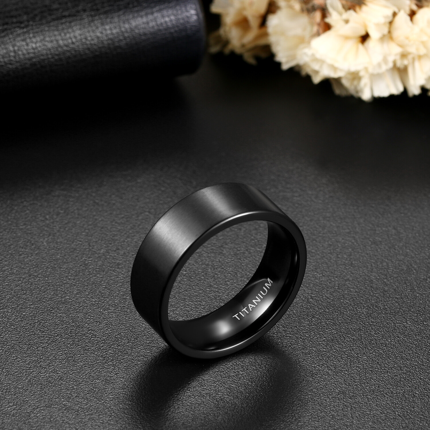 Men’s Women’s Black Titanium Ring Couples Engagement Wedding Band Comfort Fit