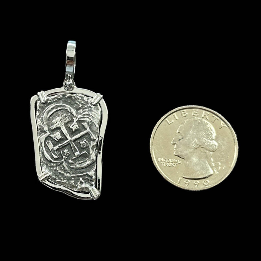 Atocha Sunken Treasure Jewelry – Long 8 Reale Silver Coin Pendant