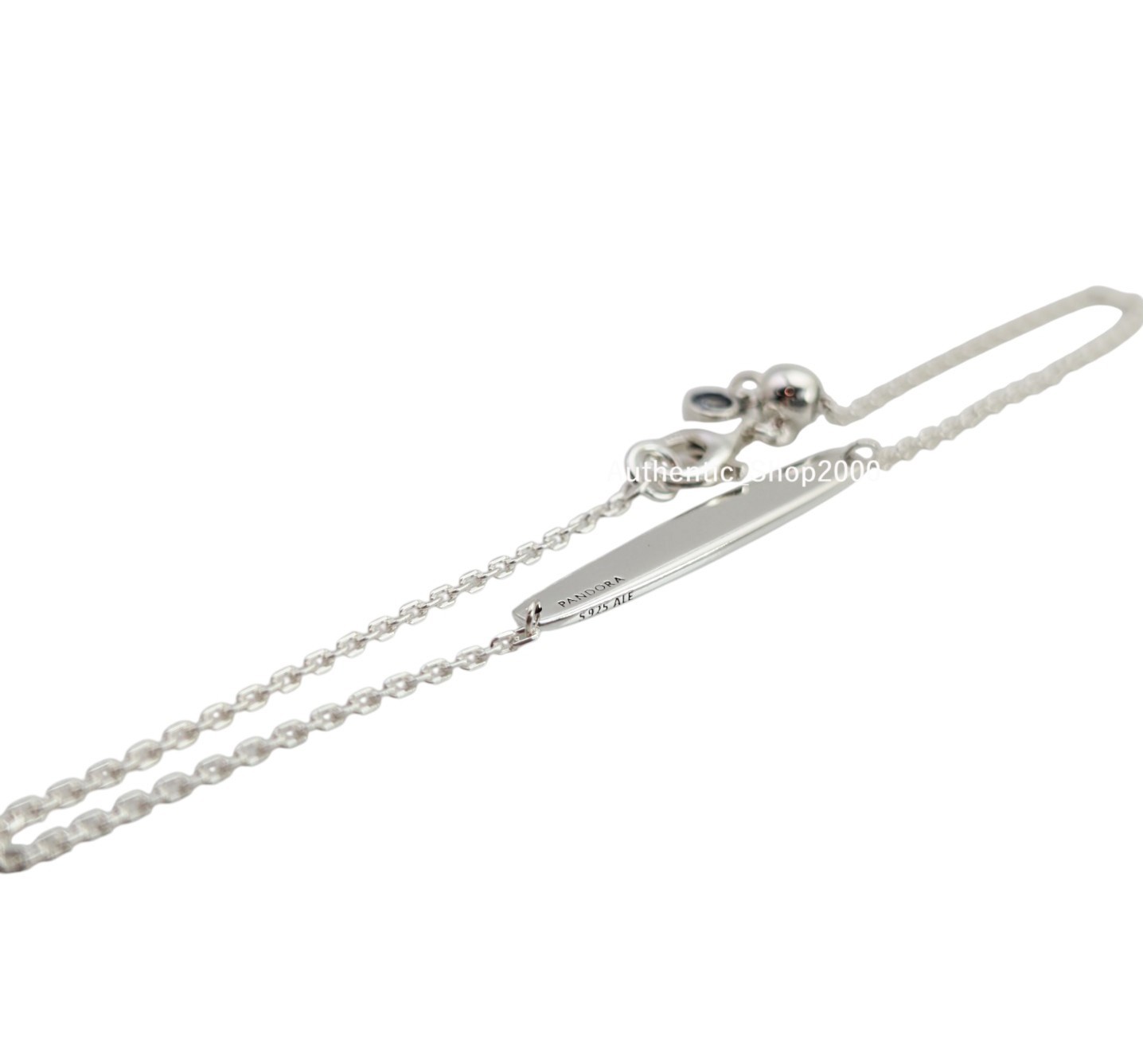 New 100% Authentic PANDORA 925 Minimal Engravable Bar Chain Bracelet 594010C01