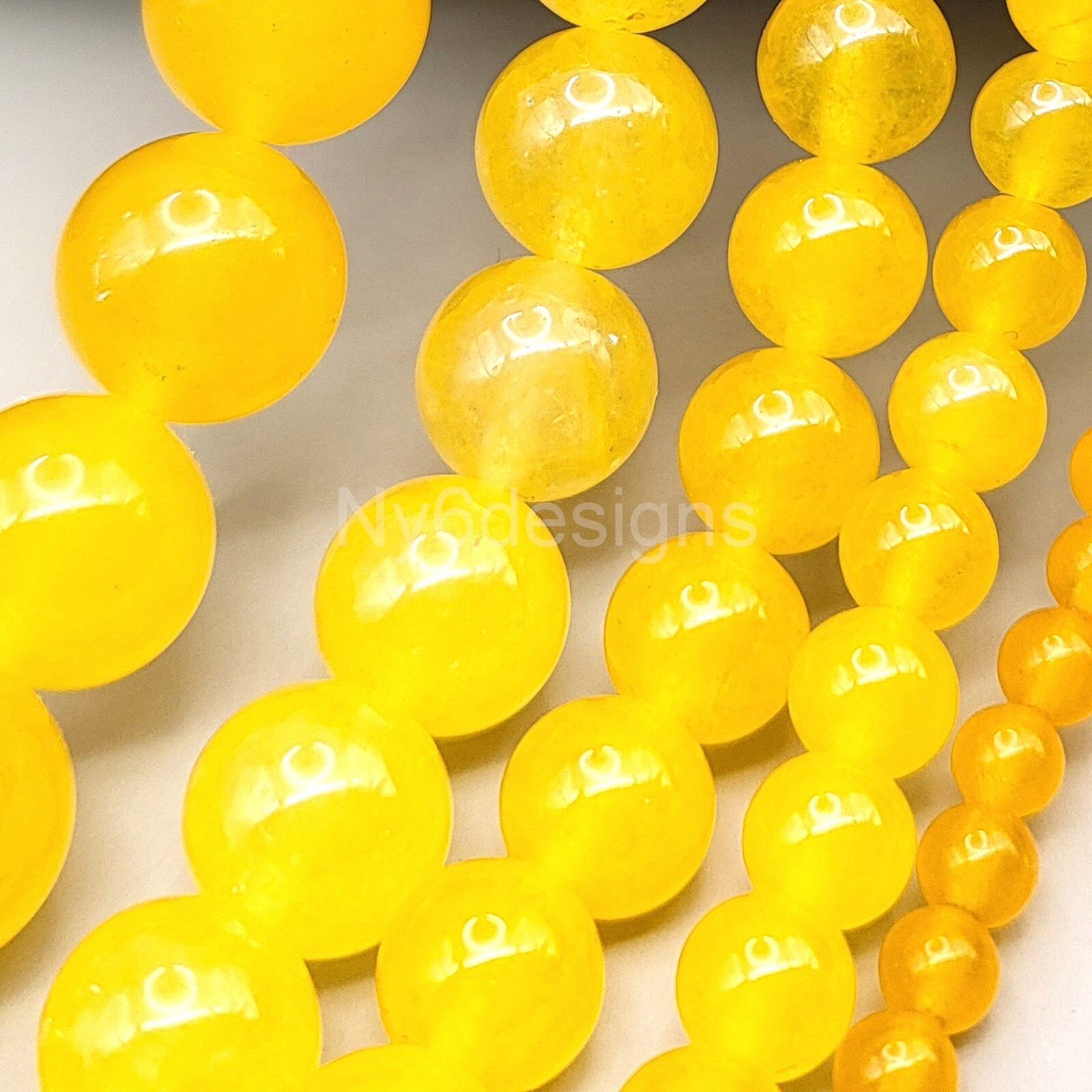 Butter Yellow Jade Round Gemstone Bead 15″ strand 4mm 6mm 8mm 10mm 12mm Grade AA