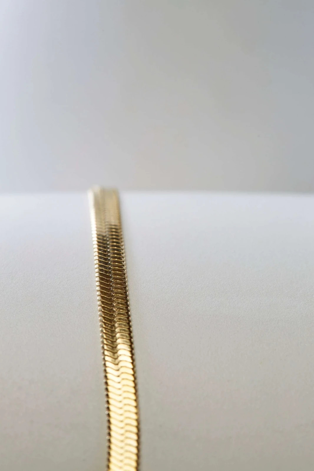 14K Gold Plated Herringbone Bracelet Set Womens Korea Classic