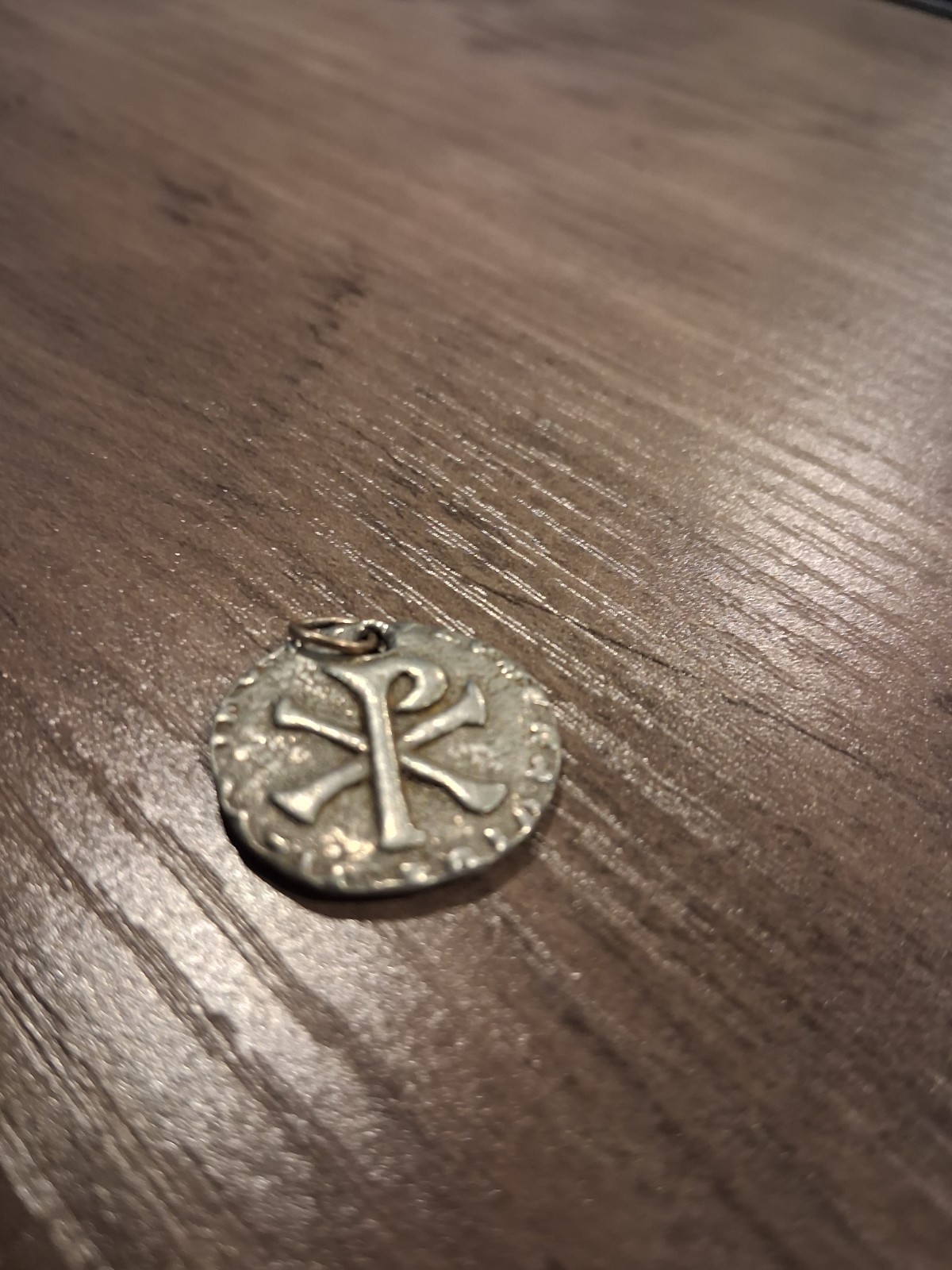 Artisan Blackbeard Smithy .999 Fine Silver Chi-Rho Pendant Medallion Hand Forged