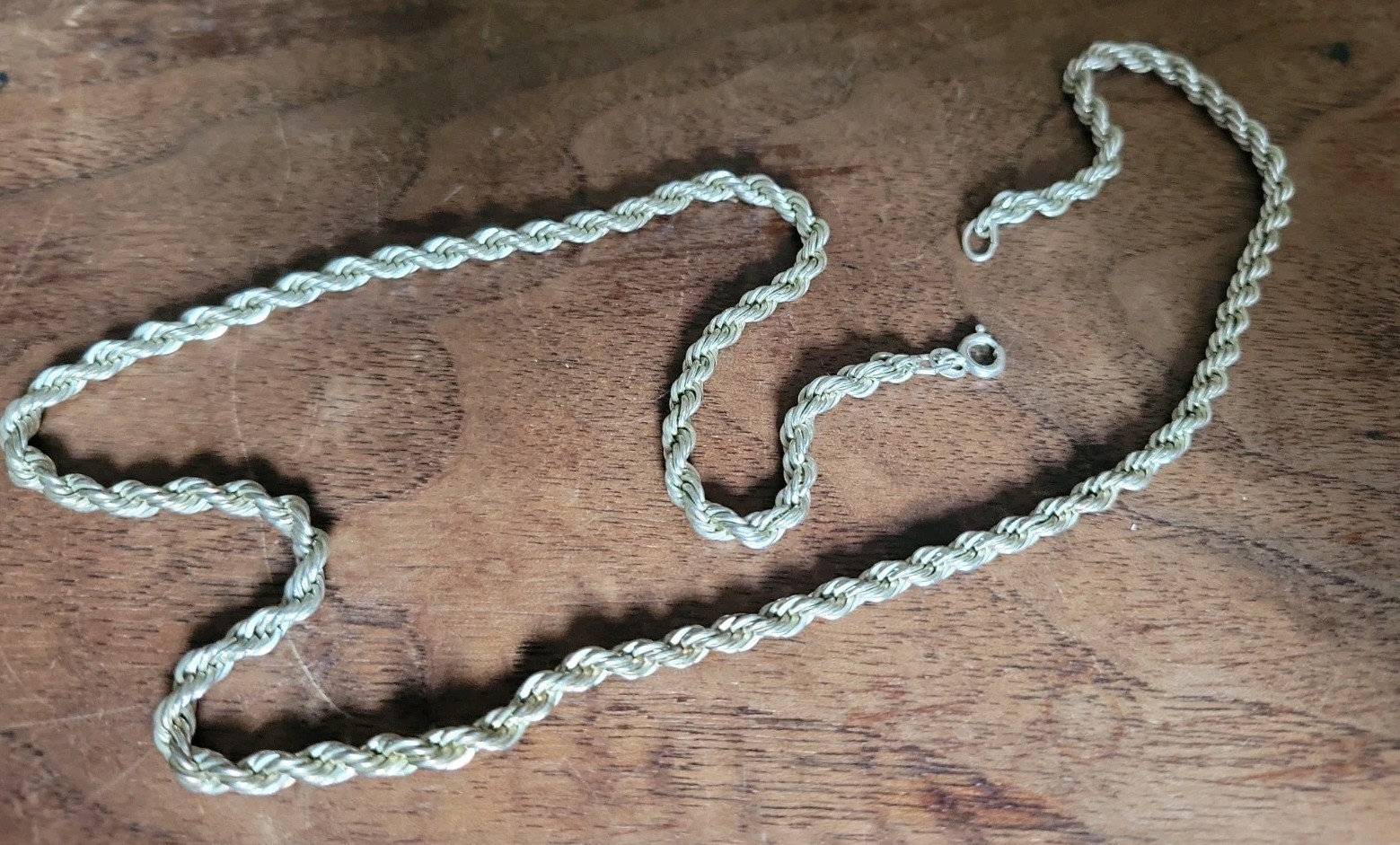 Vintage DANECRAFT Sterling Silver 3.5 mm Rope Twist 20″ Chain Necklace- 22.1 g.