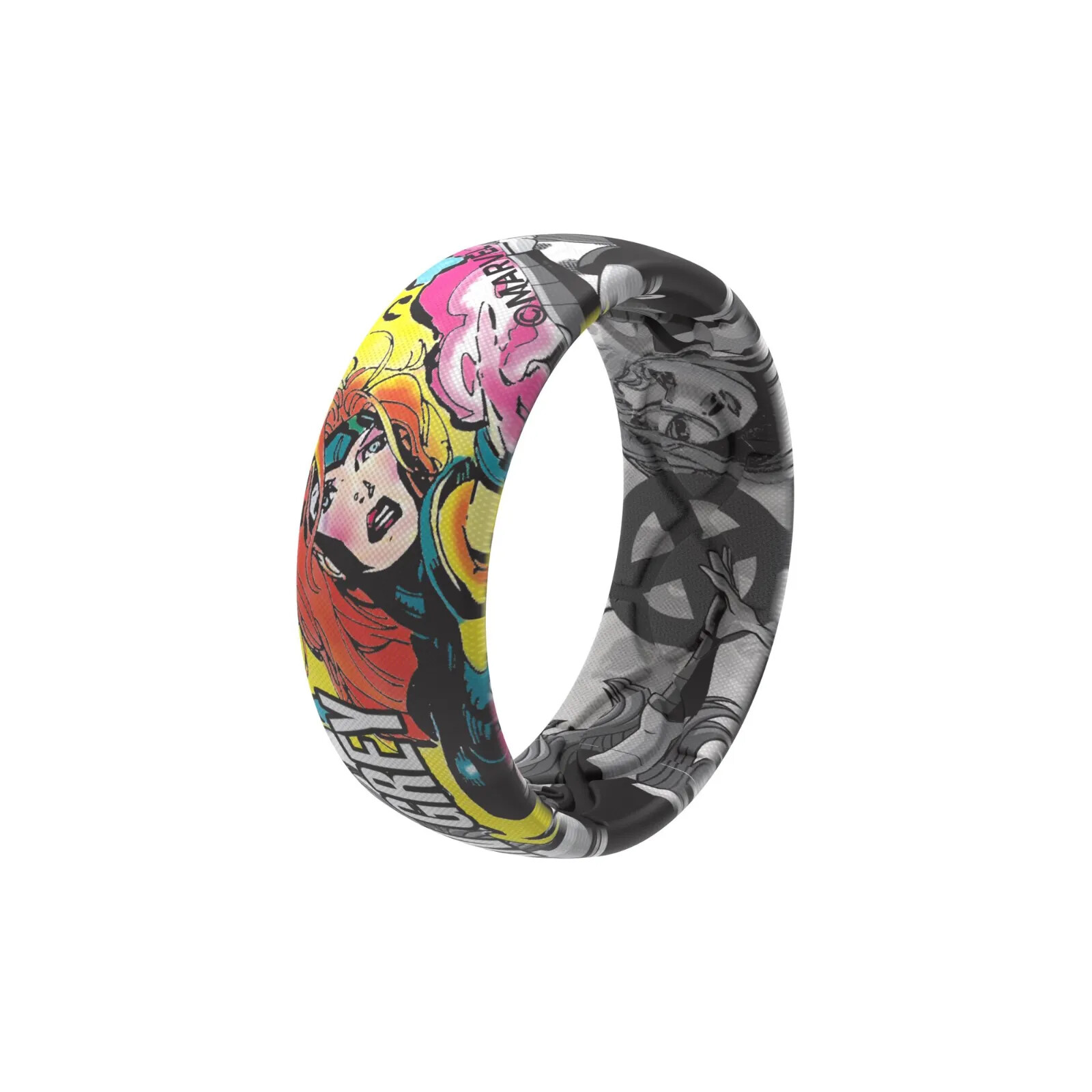 Marvel Groove Life “Jean Grey Black & White Comic” Silicone Ring Size 11