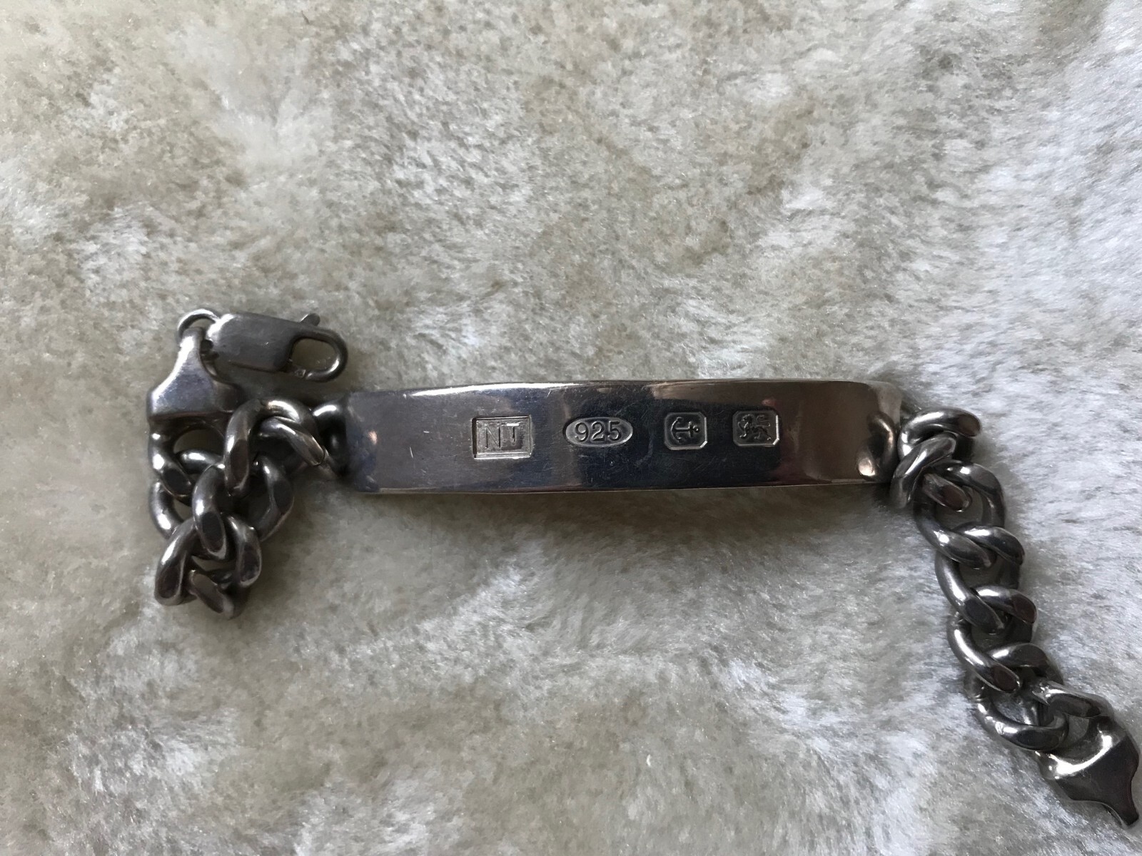 925 Lion Anchor NT Heavy Solid Sterling Silver ID Identification Bracelet