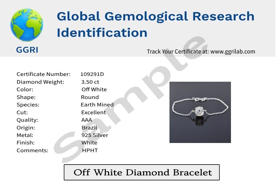 2.50 Ct Treated Certified White Diamond Ring Finger/Hand Chain Bracelet. 925