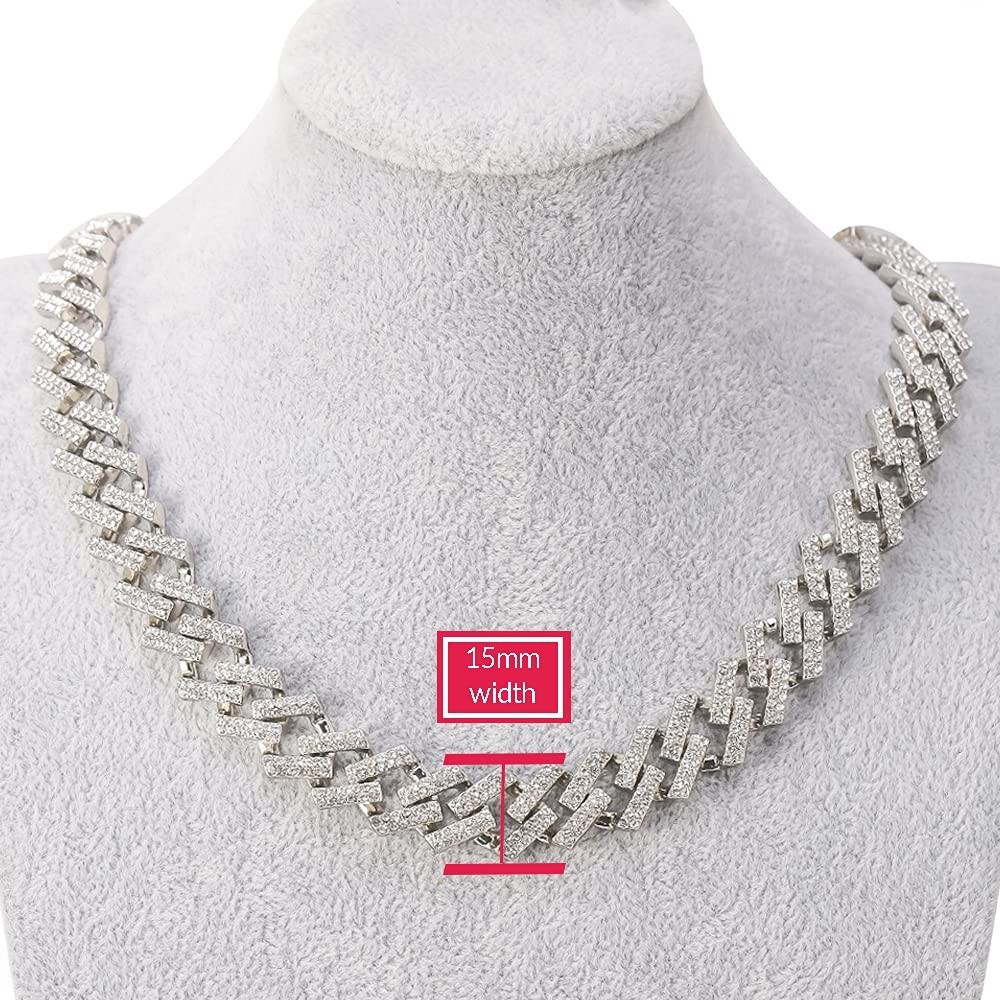 14K Gold Plated Miami Cuban Link Chain Necklace & Hip Hop Bracelet – Iced Out Bl