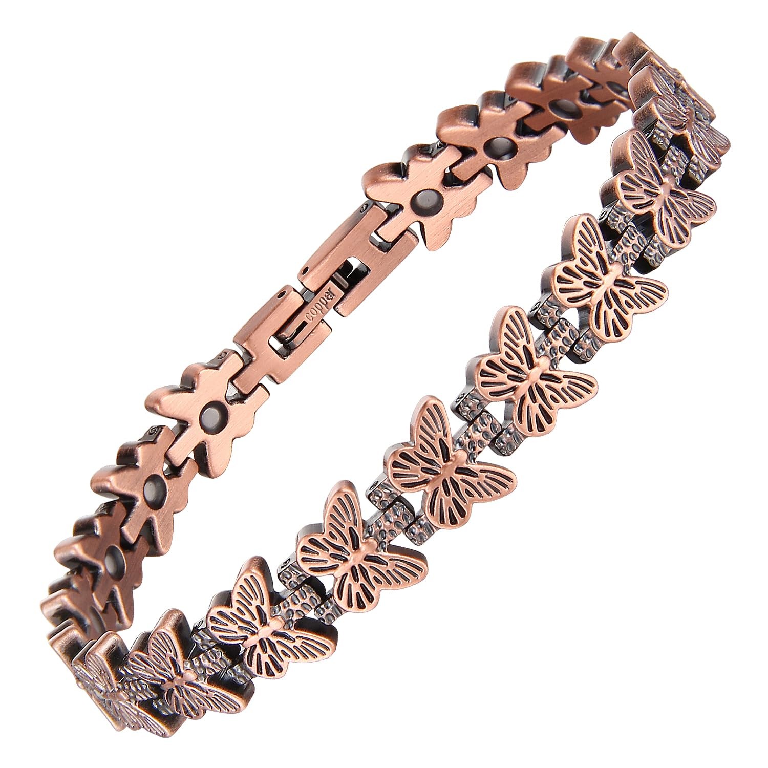 3500 Gauss Magnetic Copper Bracelet Colorful Heart for Women Pain Relief