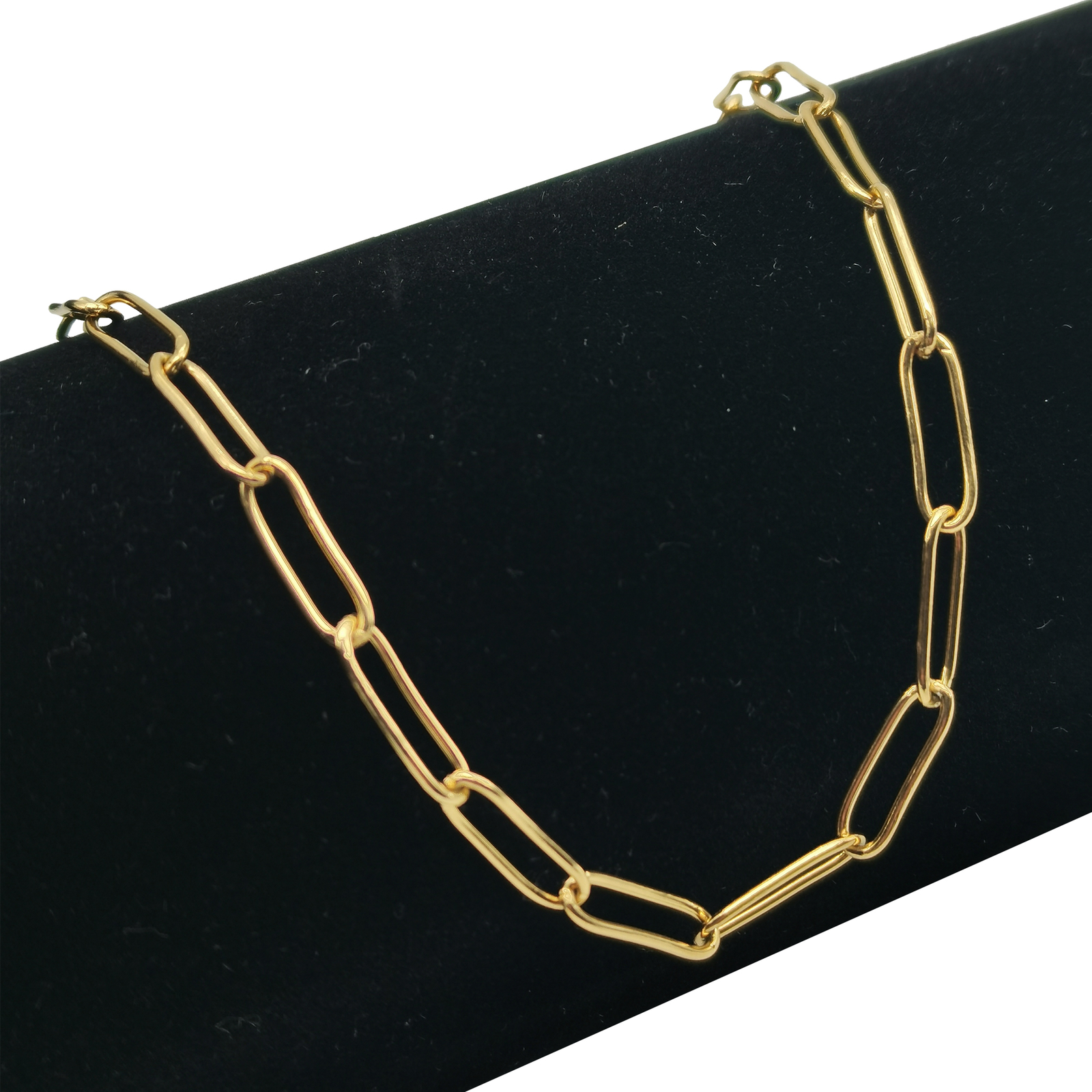 Genuine 18K Gold Filled Hypoallergenic Paper Clip Chain Necklace 16″-24″ * 3.5mm