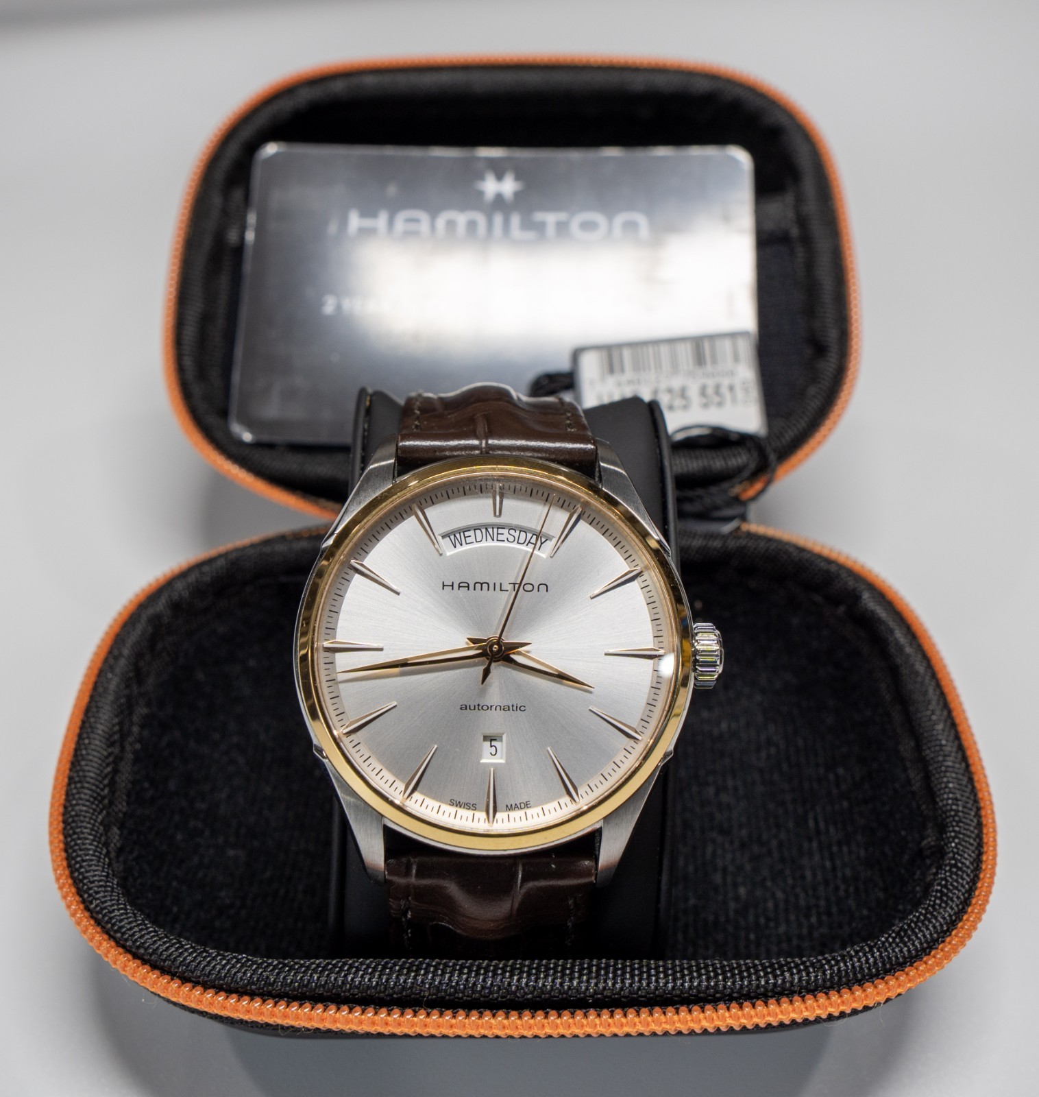 Hamilton Jazzmaster Day Date Auto H42525551 42mm Silver Dial Full Set Box & Card