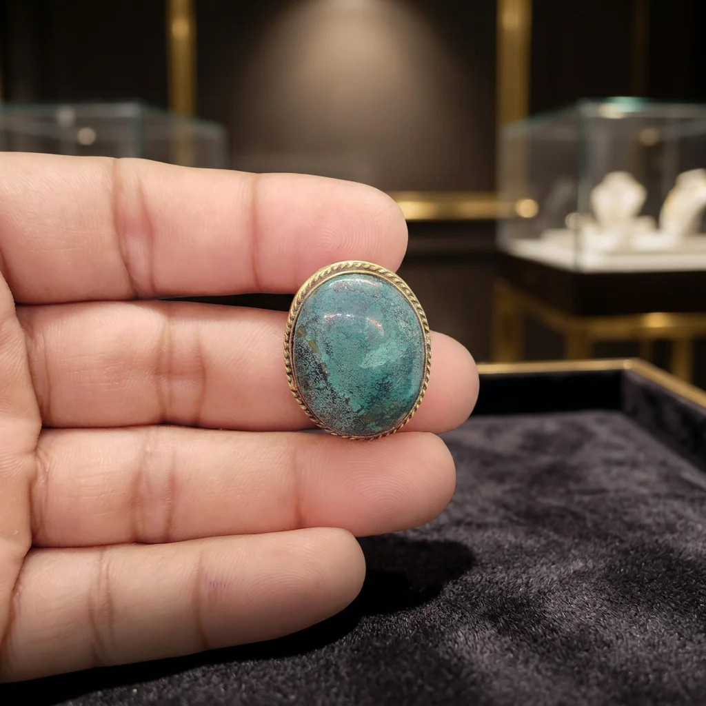Tibetan Turquoise Brass Groove Cabochon Teardrop Gemstone Jewelry Making