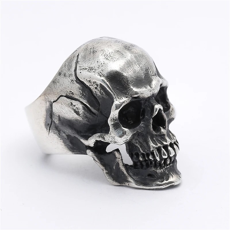 Men’s Stainless Steel Unique Gothic Skull Ring Biker Punk Retro Biker Motorcycle