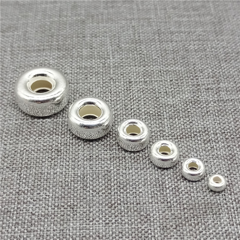 925 Sterling Silver Shiny Tire Donut Beads Spacers 3mm 4mm 5mm 6mm 7mm 8mm 10mm