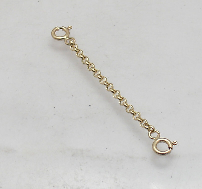 2.4mm Round Rolo Cable Safety Chain with Double Clasp Lock REAL 14K Yellow Gold