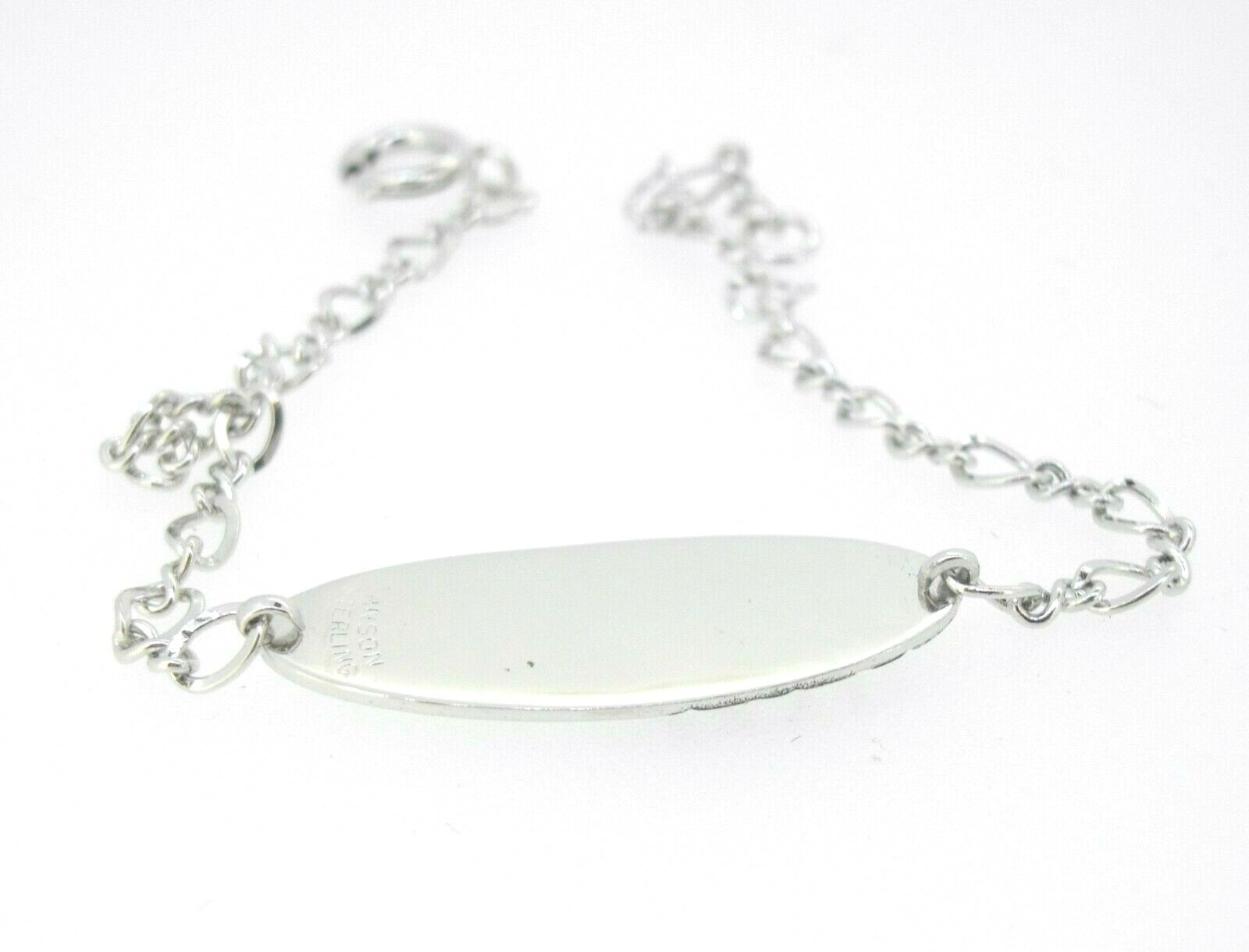 Bracelet Anson Sterling Silver LOVE ID Identification Oval Plaque Link 6.5″