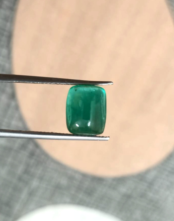 Natural Emerald Cushion 8.5×10.5 Cabochon Loose Gemstone Polished for Jewelry