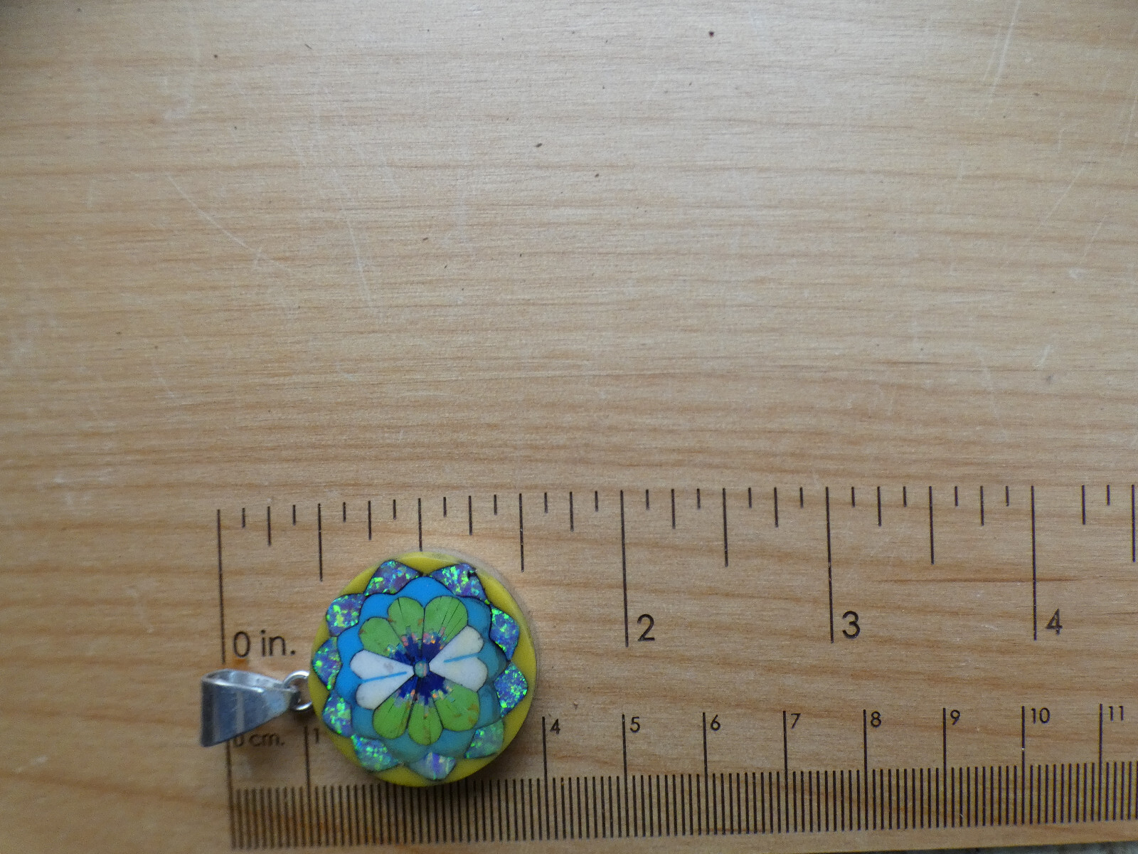 Gorgeous Pansy Flower Gemstone Opal Aluminum Sterling Silver Alloy Pendant AK83