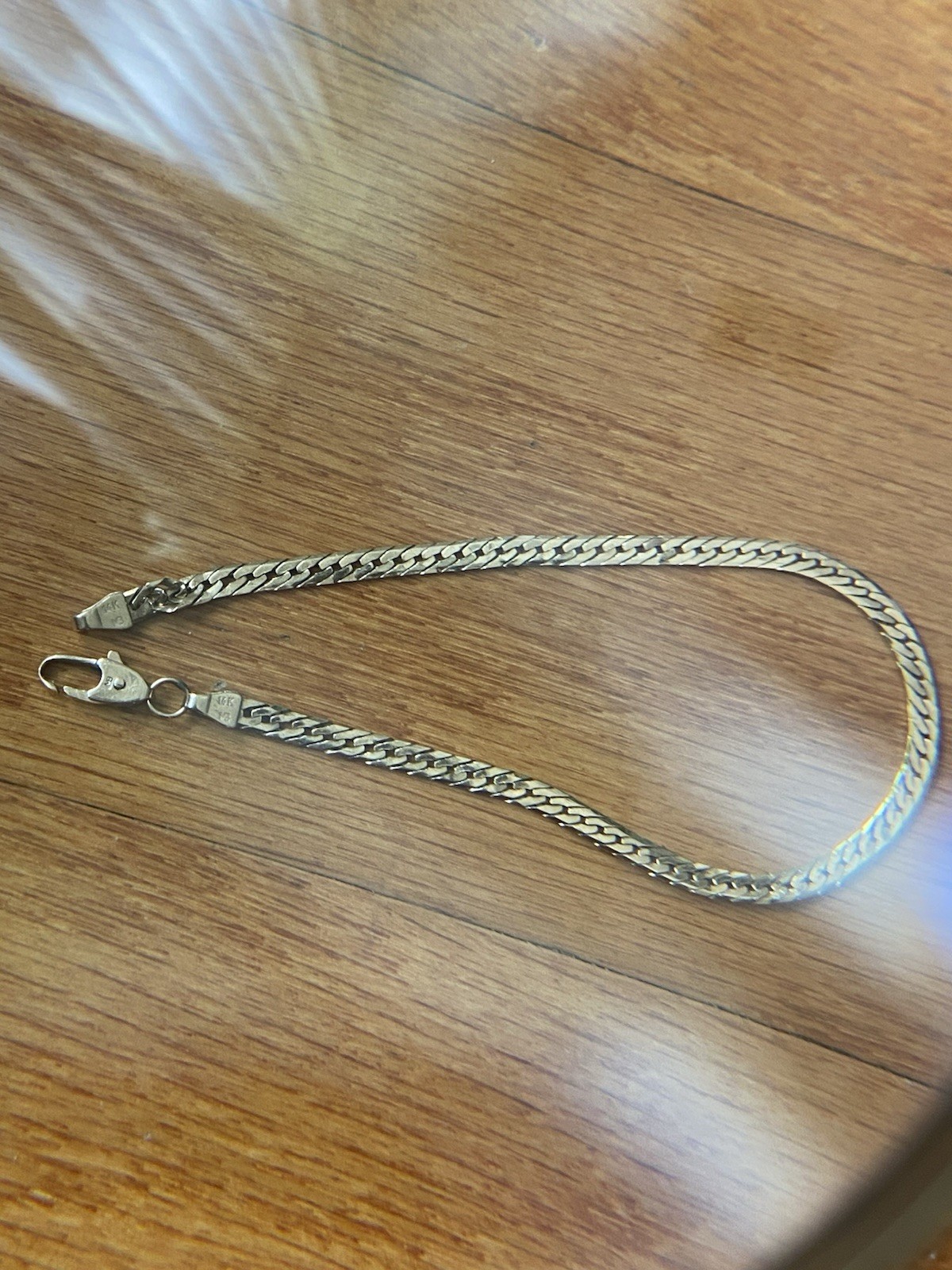 14K Yellow Gold Herringbone Chain Bracelet 7″ 4g Solid Gold Fine Jewelry