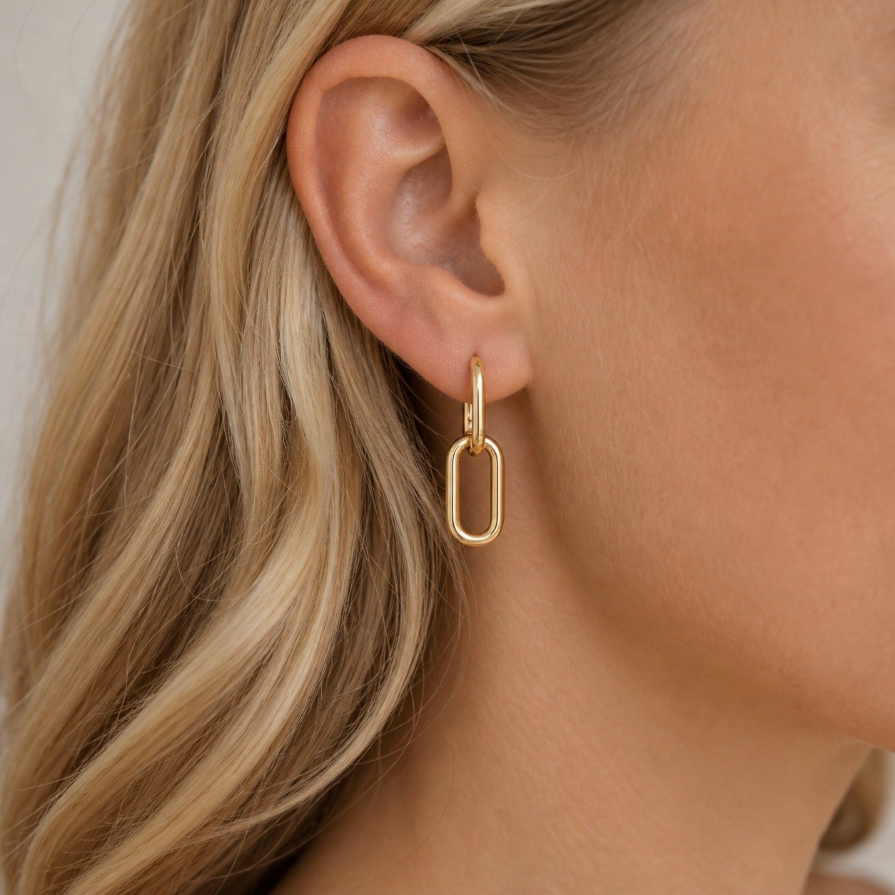 Paperclip Link Chain Earrings 925 Sterling Silver Convertible Link Earrings 077