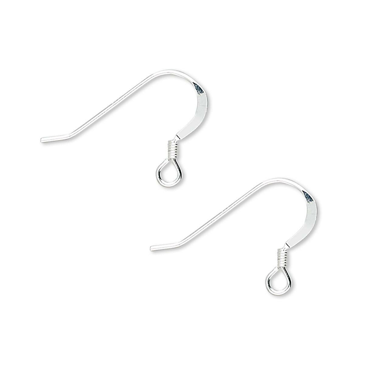 Sterling silver ear wire, earring hook, 16 x 14 mm, 6 pairs