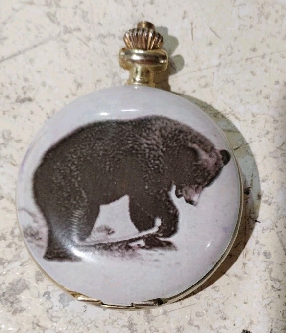 MILAN COLLECTIBLE BEAR QUARTZ POCKET WATCH