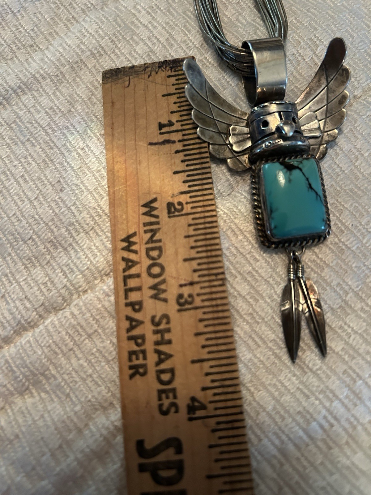 Rocki Gorman Gary G Sanchez Turquoise Katchina Sterling Pendant Neckace Signed