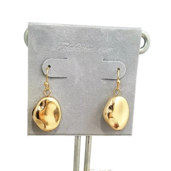 Talbots Women’s Gold Plated Hook Nugget Earrings Casual Everyday Wear NWT