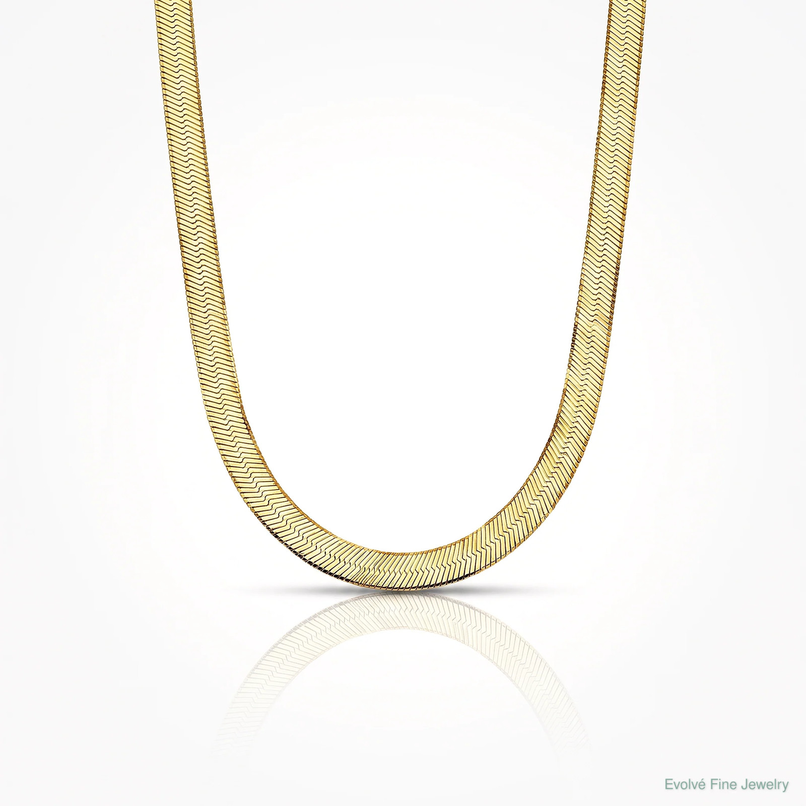 14K Yellow Gold 5.5mm Silky Herringbone Chain Necklace 16″-24″
