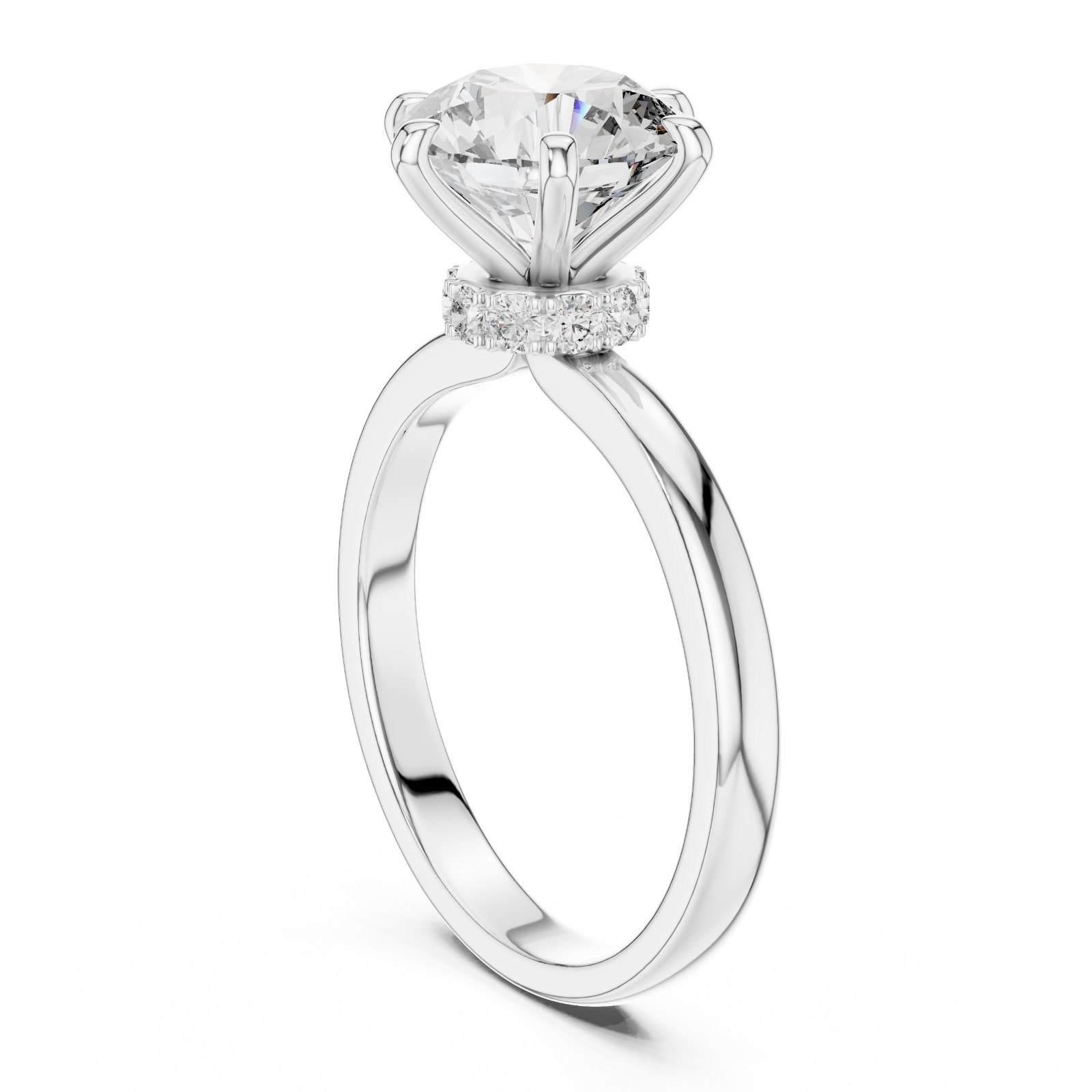 2.15Ct Round Cut Natural Moissanite Engagement Solitare Ring 925 Sterling Silver