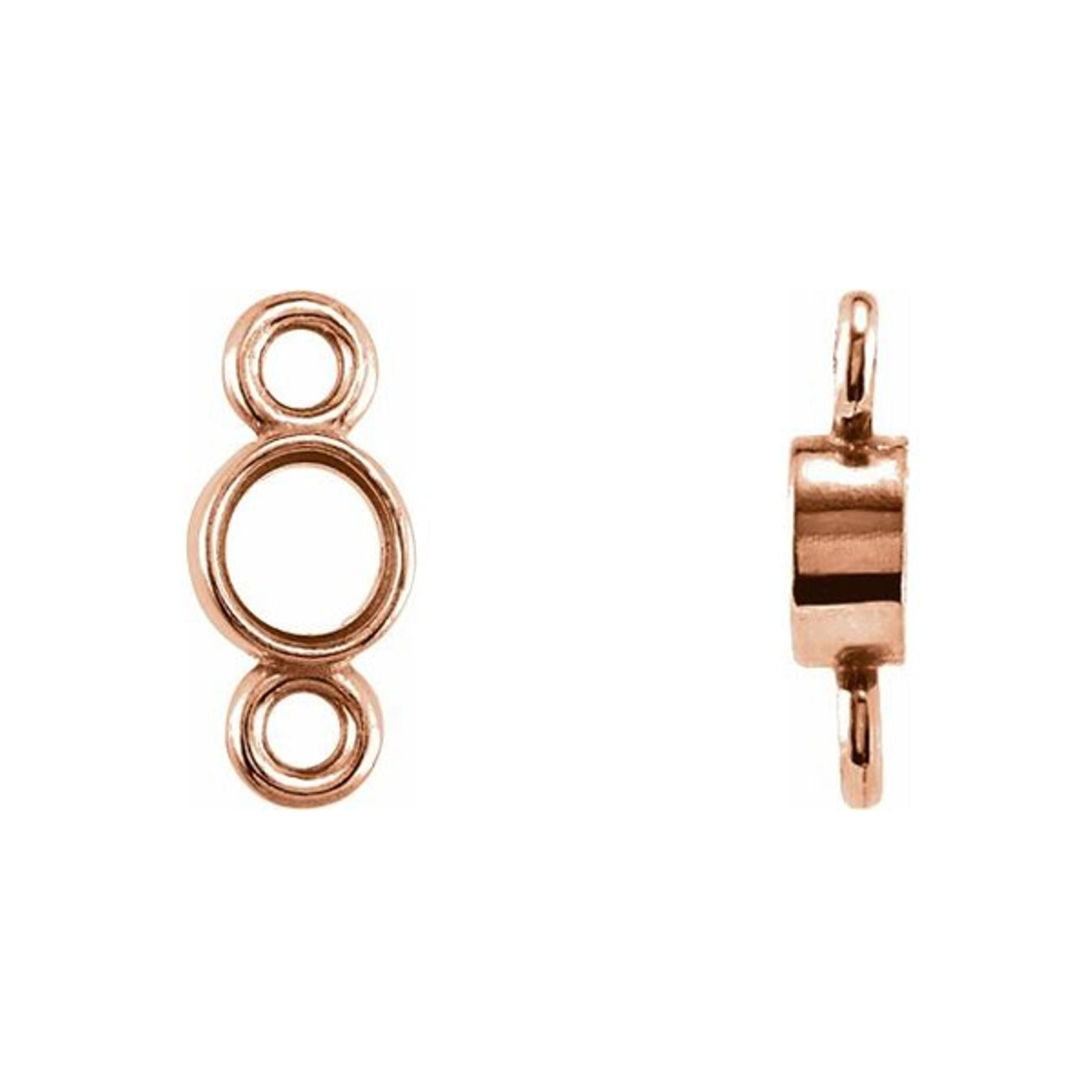 14K Gold Round Micro Bezel Set Link Connector Setting Unset Stone Mount 1.5-4mm