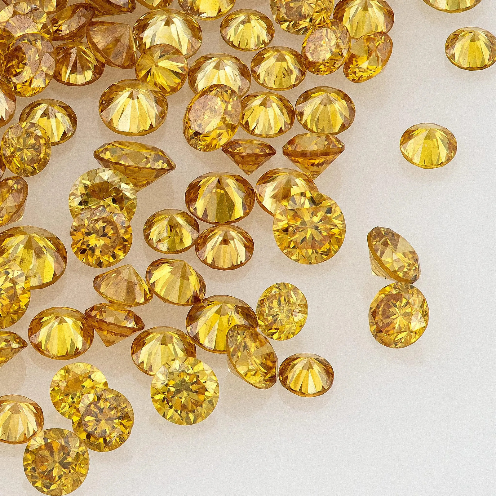 Natural Fancy Vivid Orangy Golden Yellow Diamond Melee, 0.50ct, 1.3mm-1.8mm