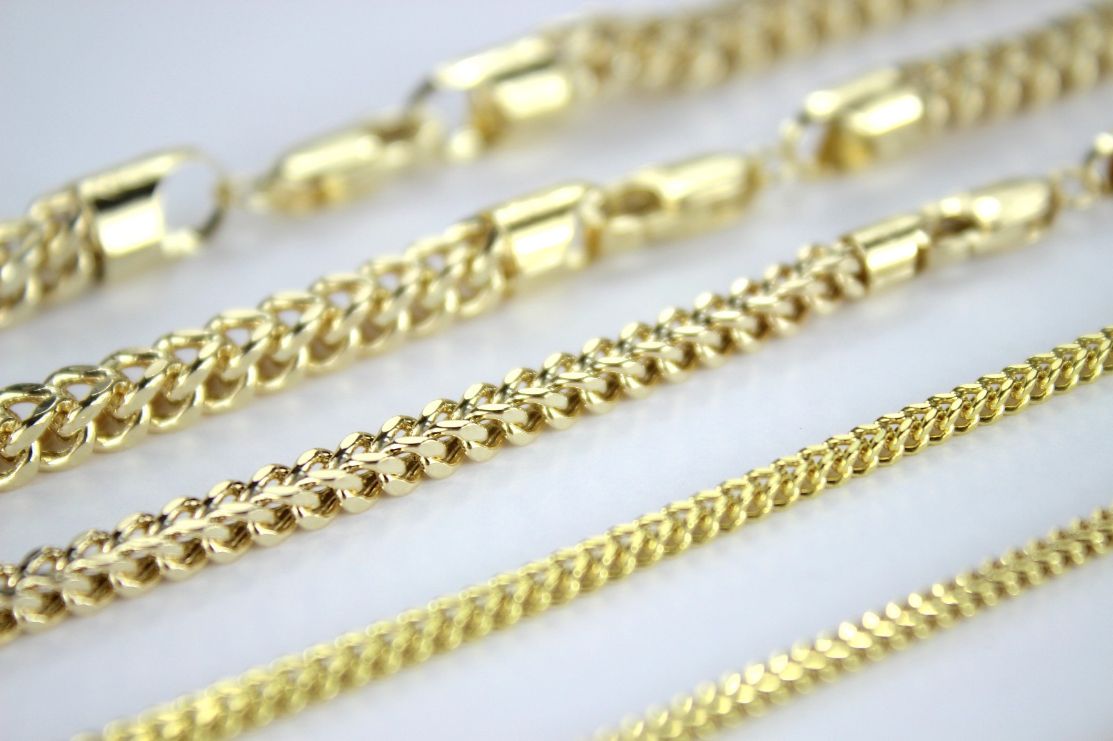Authentic 10K Hollow Yellow Gold Franco wheat Necklace Link Chain 1.5-6mm 16-40″