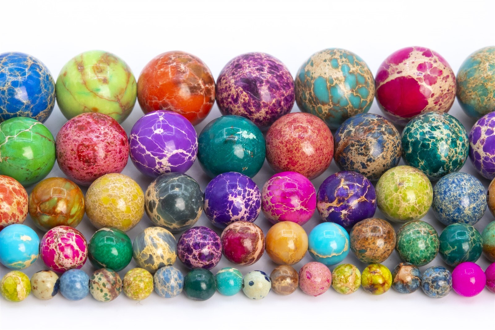 Rainbow Sea Sediment Imperial Jasper Grade AAA Round Loose Beads 4/6/8/10/12MM