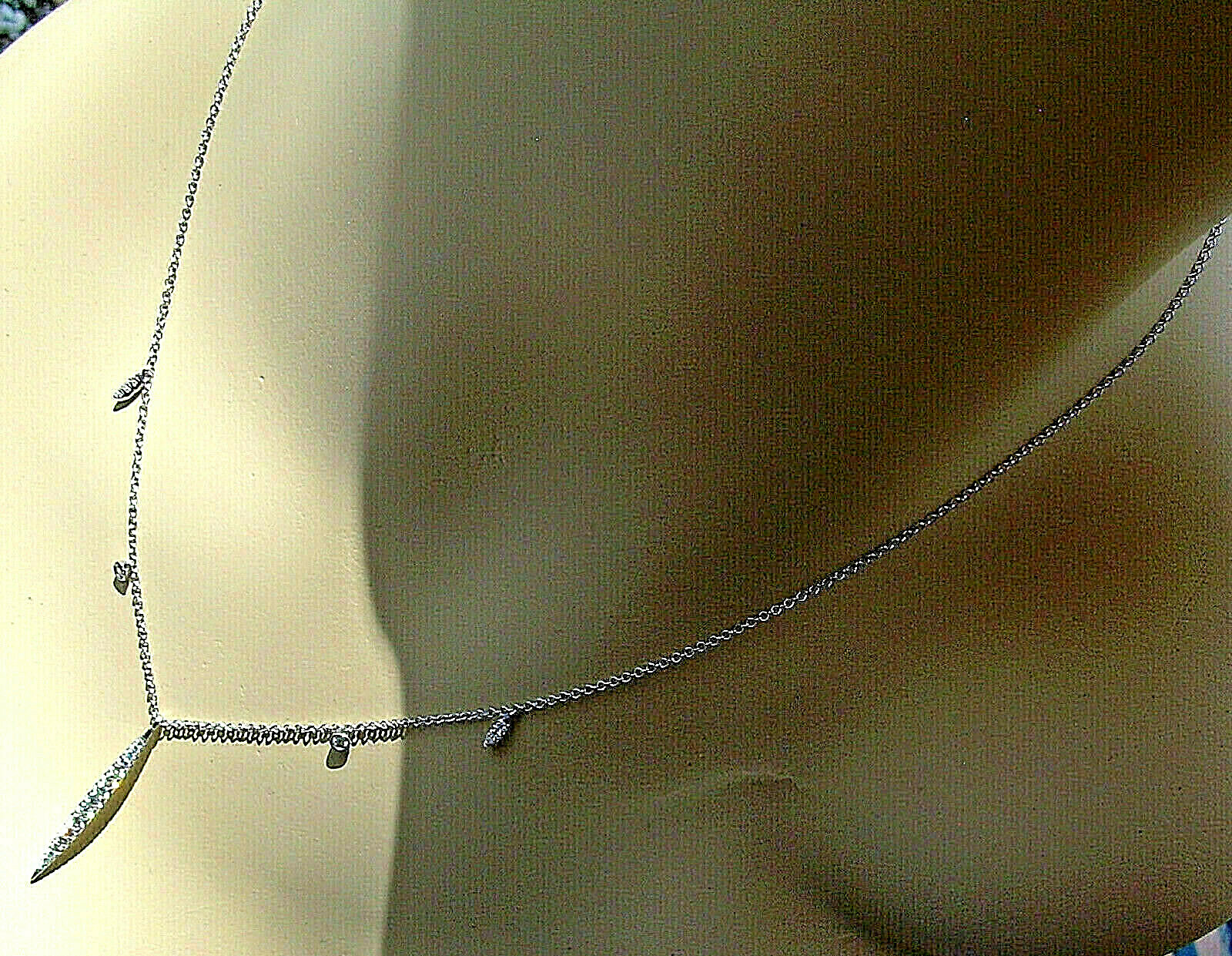 ORIGINAL Gabriel & Co DIAMOND Slice Necklace 18″ Inch Chain Solid 14K WHITE GOLD