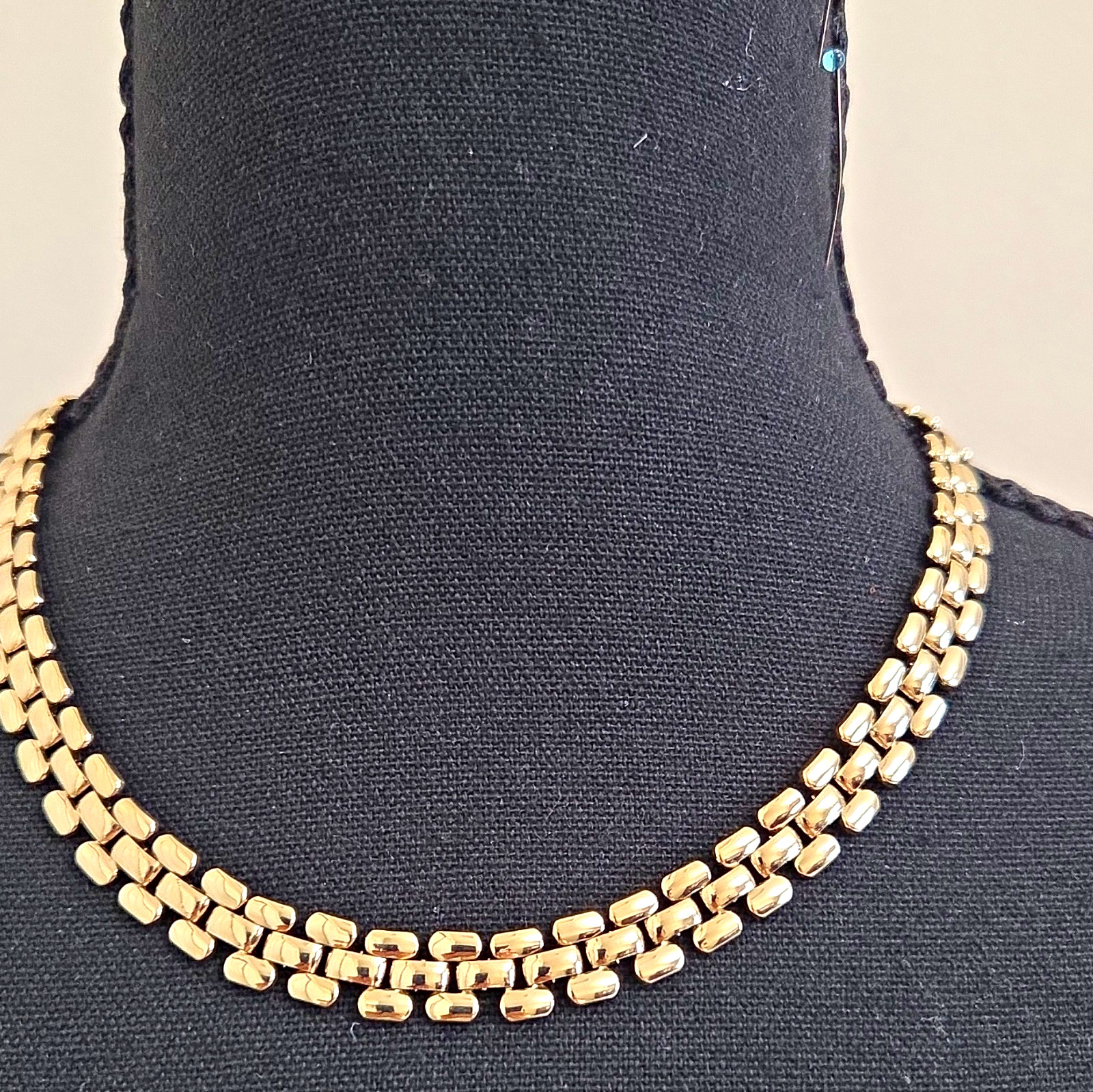 Gold Tone Double Strand Link Chain Necklace Extender Adjustable Lobster