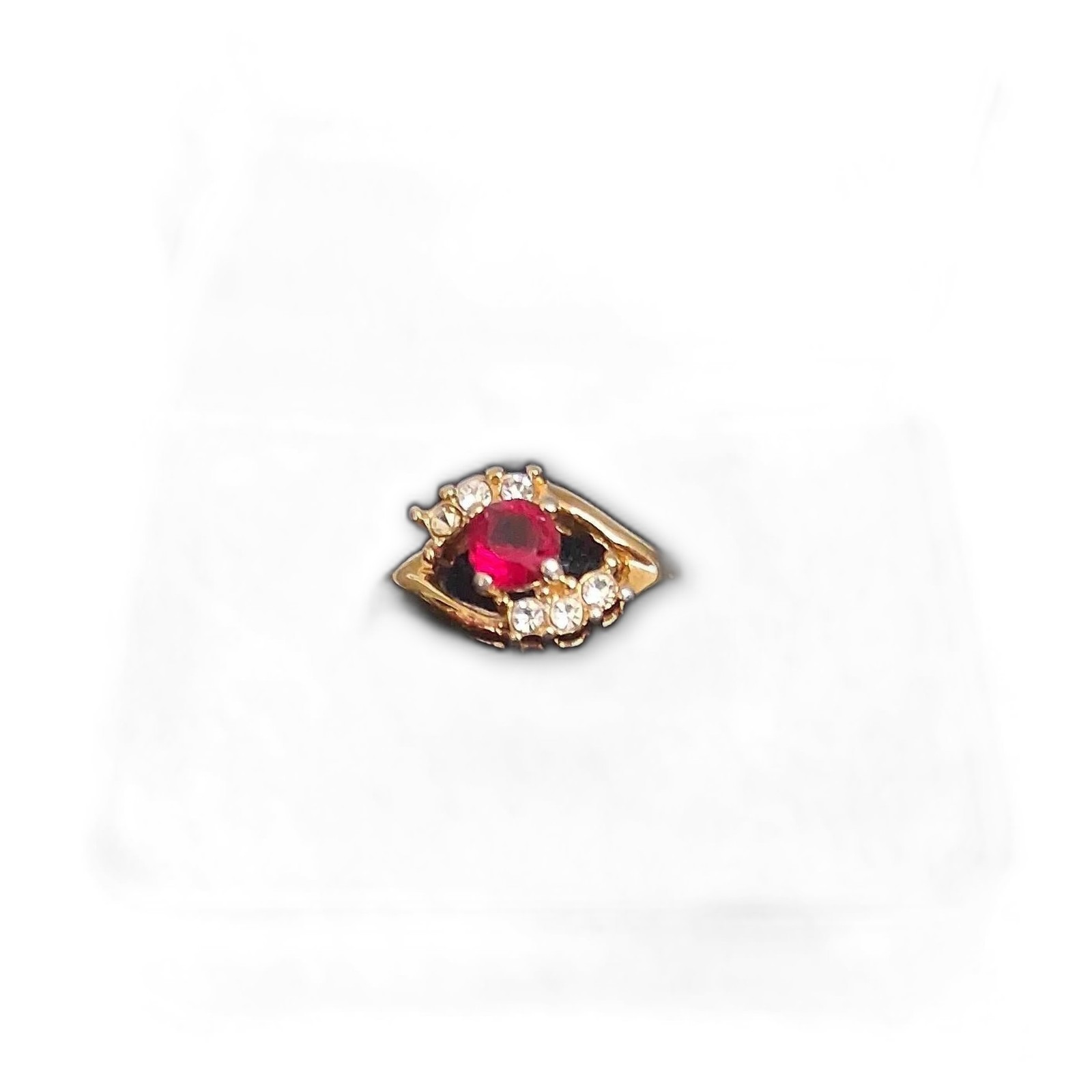 Vintage Uncas Mfg Co. 10K Gold Filled Cubic Zirconia Solitaire Ring Size 7