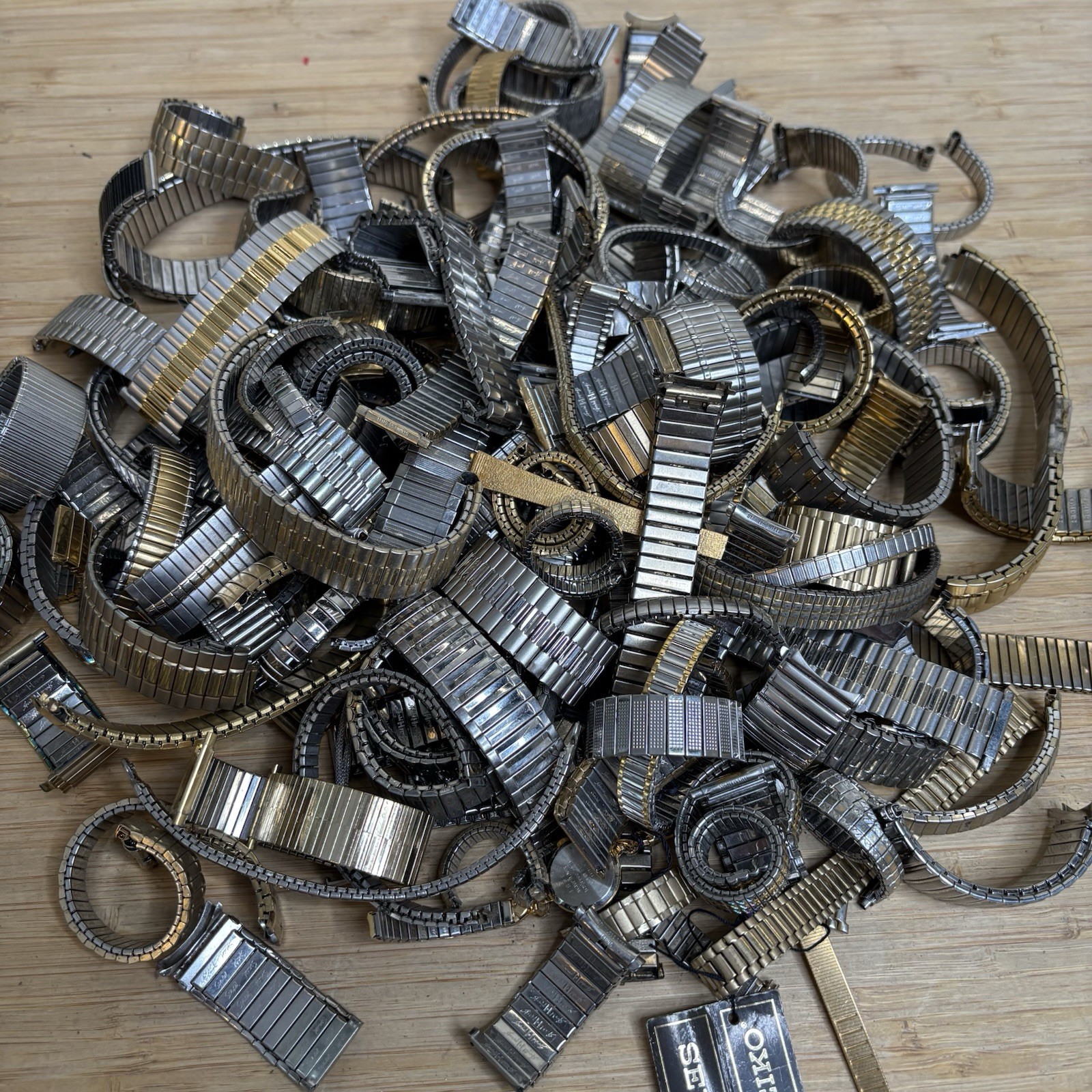 5 Lbs Vintage Stainless Expansion Bracelet Band Watch Lot Junk Parts