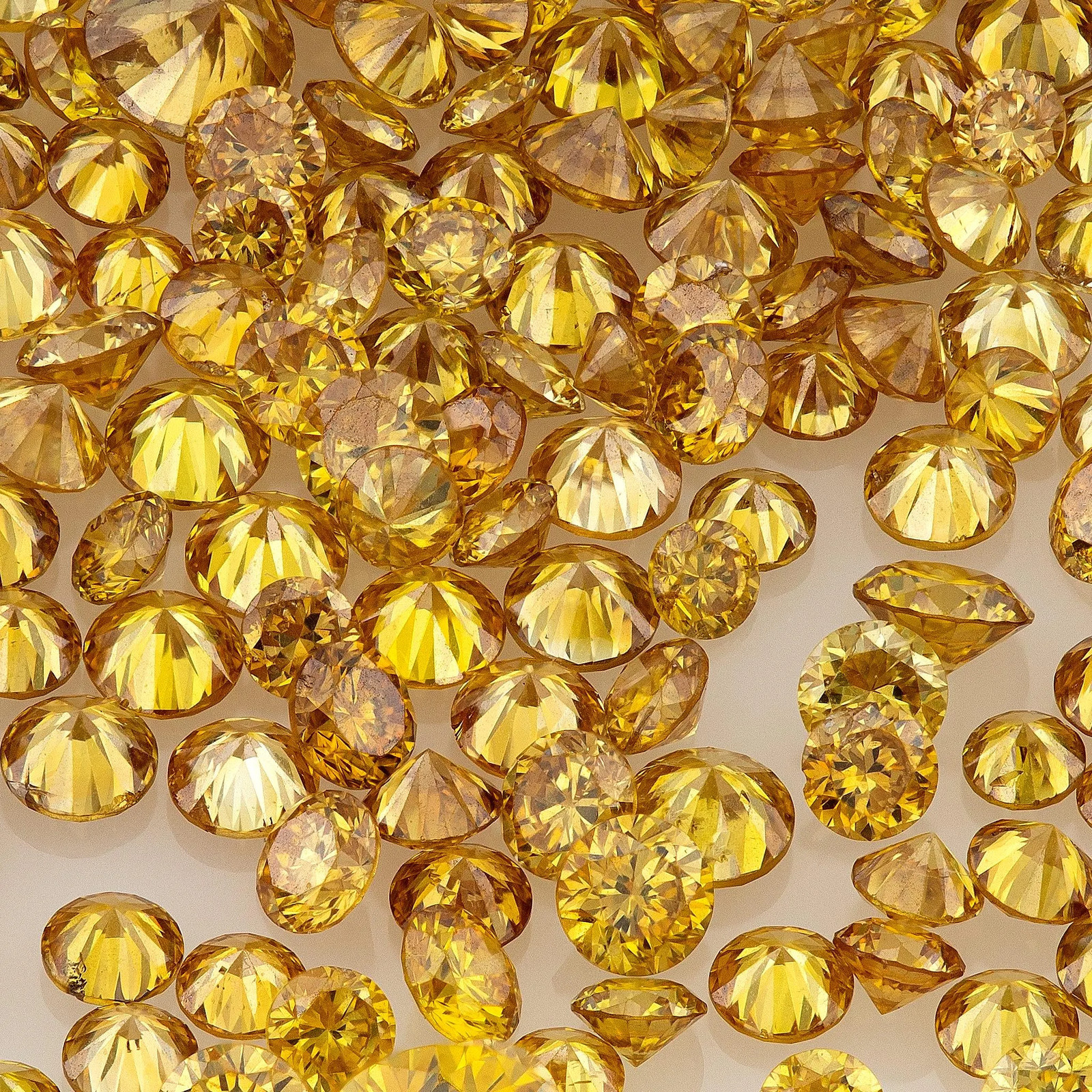 Natural Fancy Vivid Orangy Golden Yellow Diamond Melee, 0.50ct, 1.3mm-1.8mm