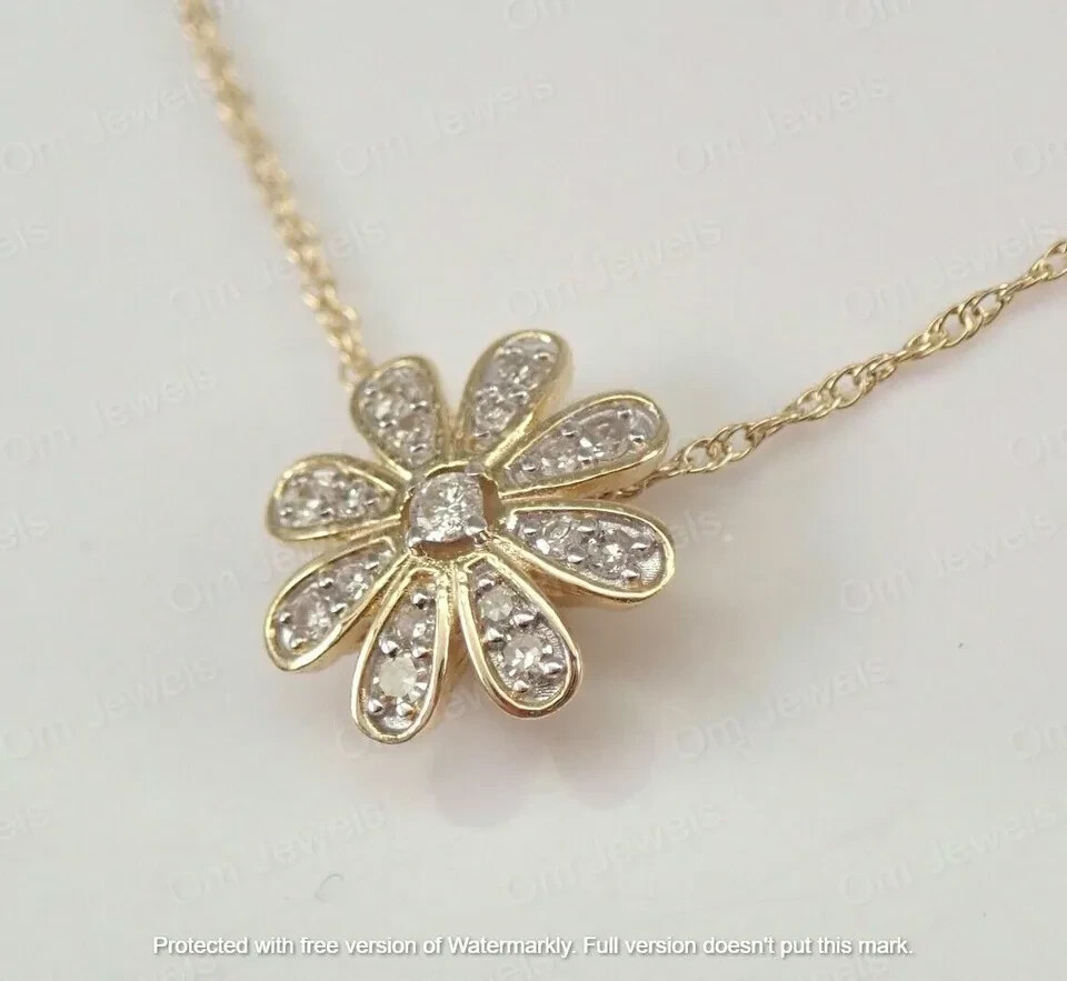 2Ct Round Cut VVS1 Diamond Flower Pendant 14K Yellow Gold Finish Free Chain