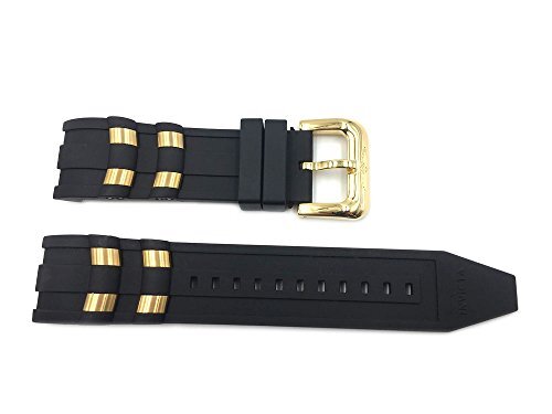 Invicta Scuba Band Polyurethane Strap Black and Gold SS (for Pro Diver)
