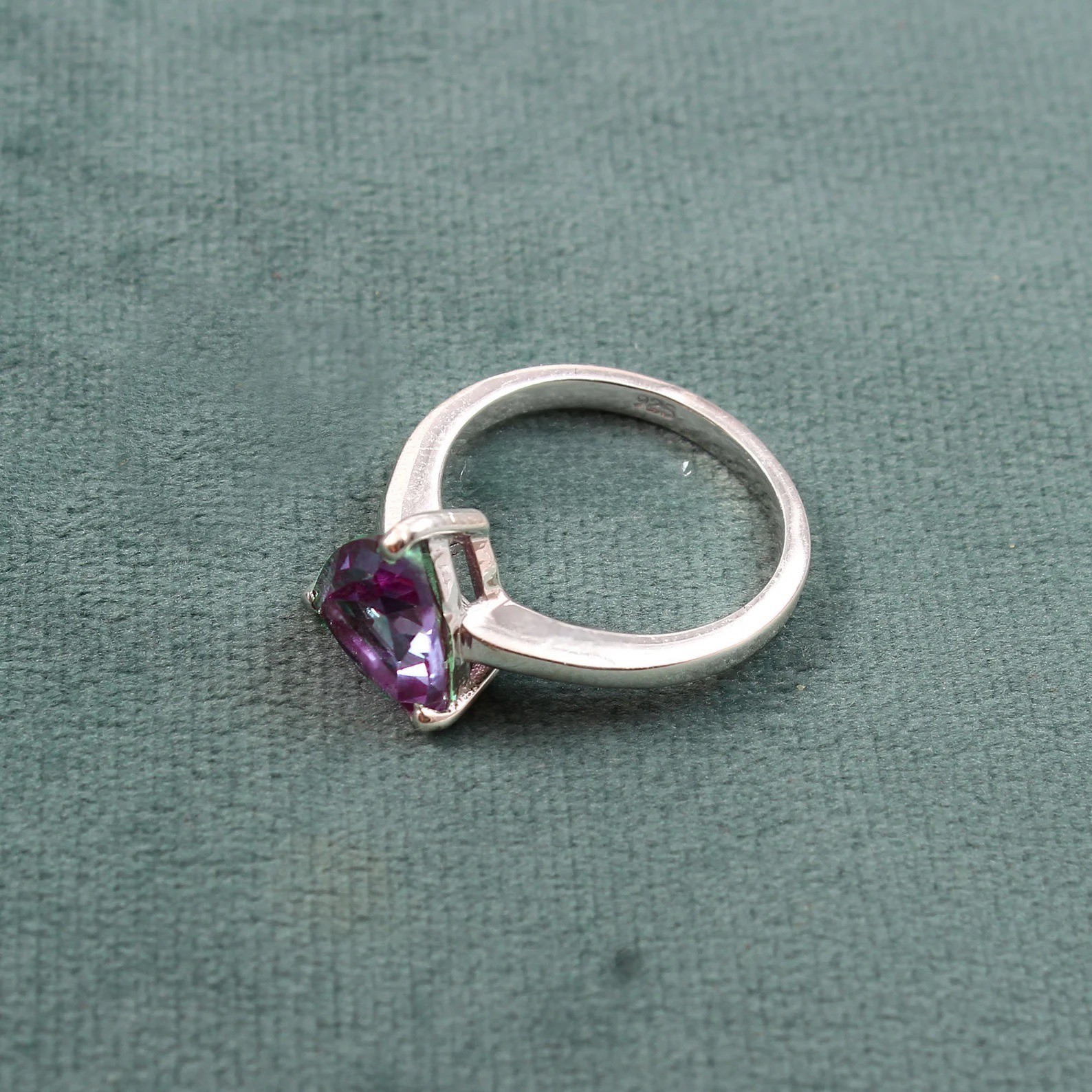 Certified 5 Ct Natural Alexandrite Trillion Gemstone Ring – Crafted 925 Silver