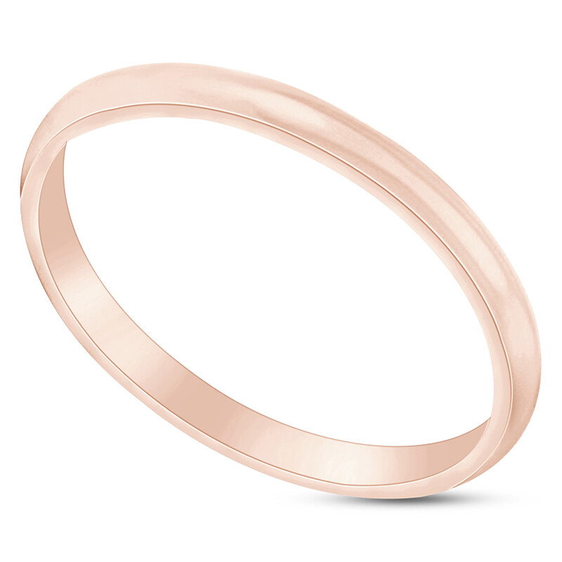 Wedding Band Ring 14K Rose Gold Plated Silver 2MM 3MM 4MM 5MM 6MM Comfort Fit